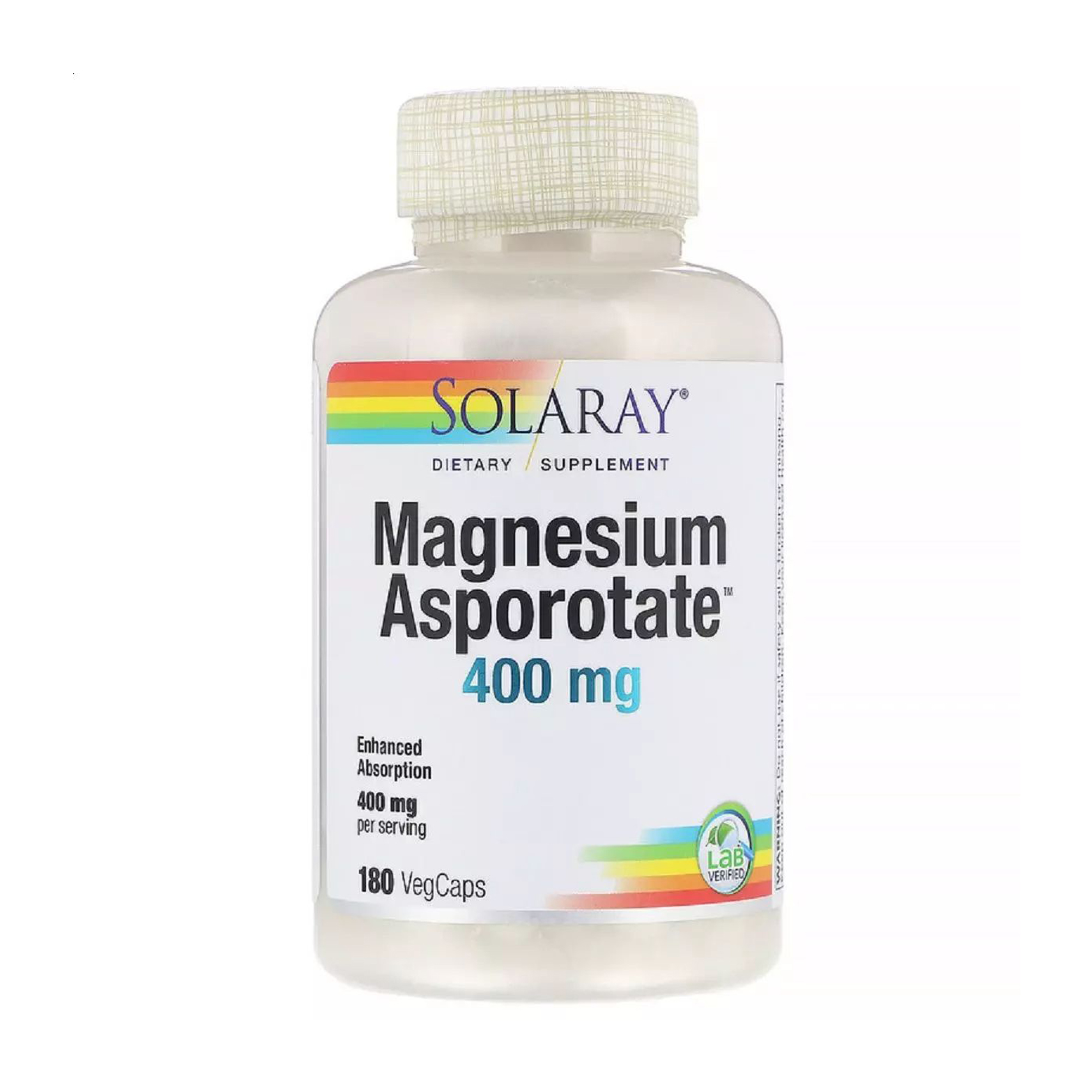Аспартат магнія Solaray Magnesium Asporotate 400 мг, 180 капсул