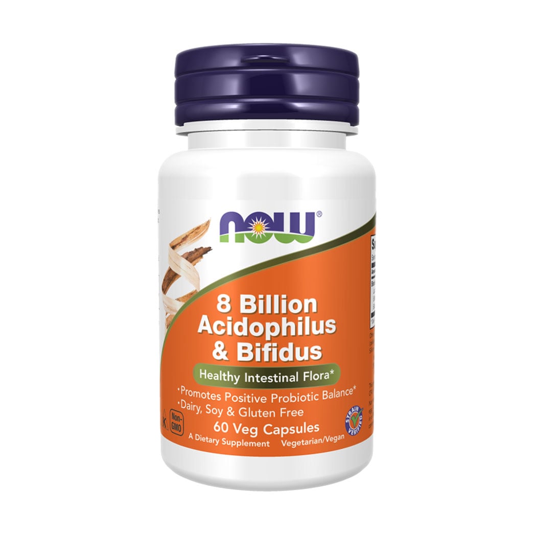 Ацидофілус і біфідус 8 мільярдів NOW foods 8 Billion Acidophilus &amp; Bifidus, 60 капсул