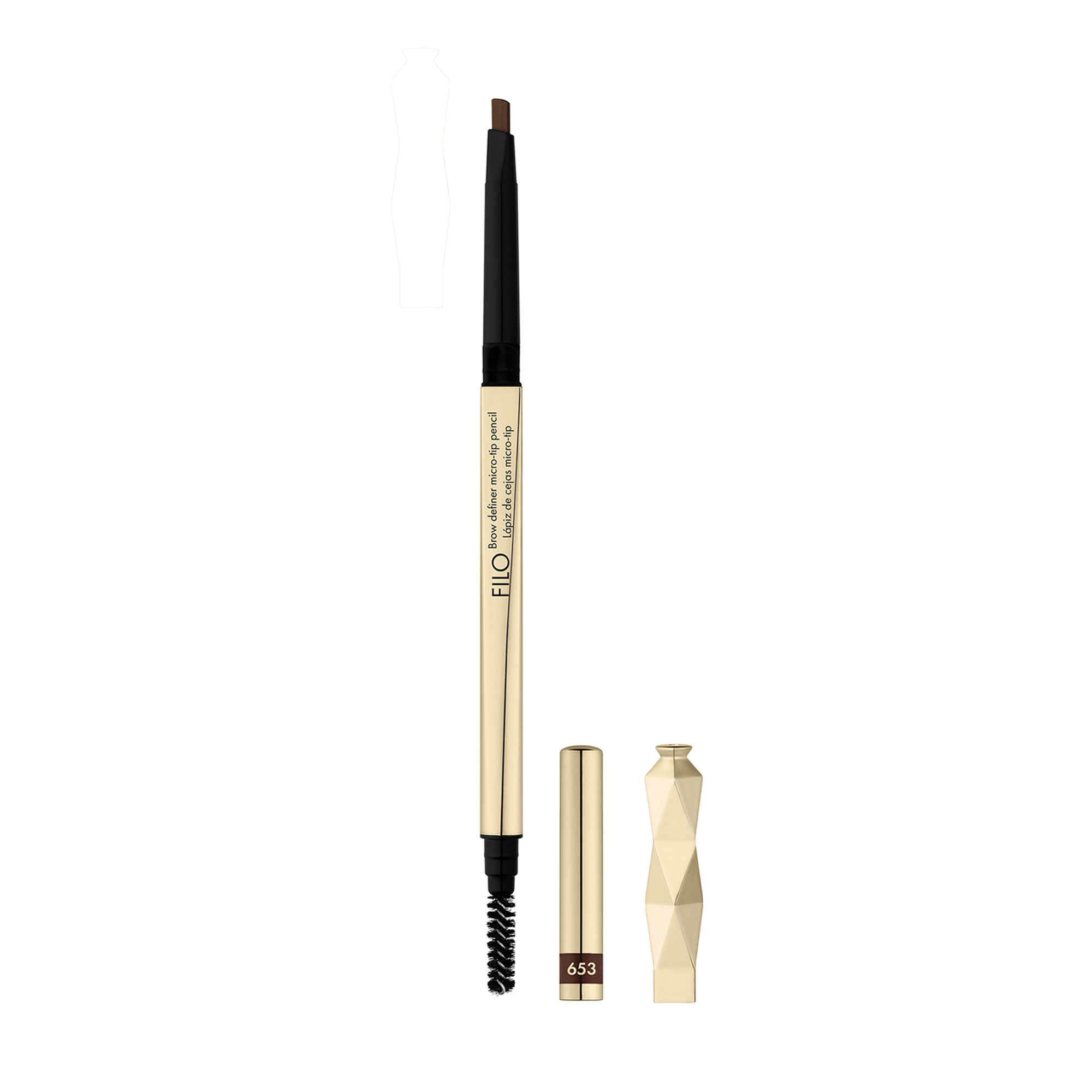 Автоматичний мікролайнер для брів Ninelle Filo Brow Definer Micro-Tip Pencil 653 Dark Brown, 0.1 г