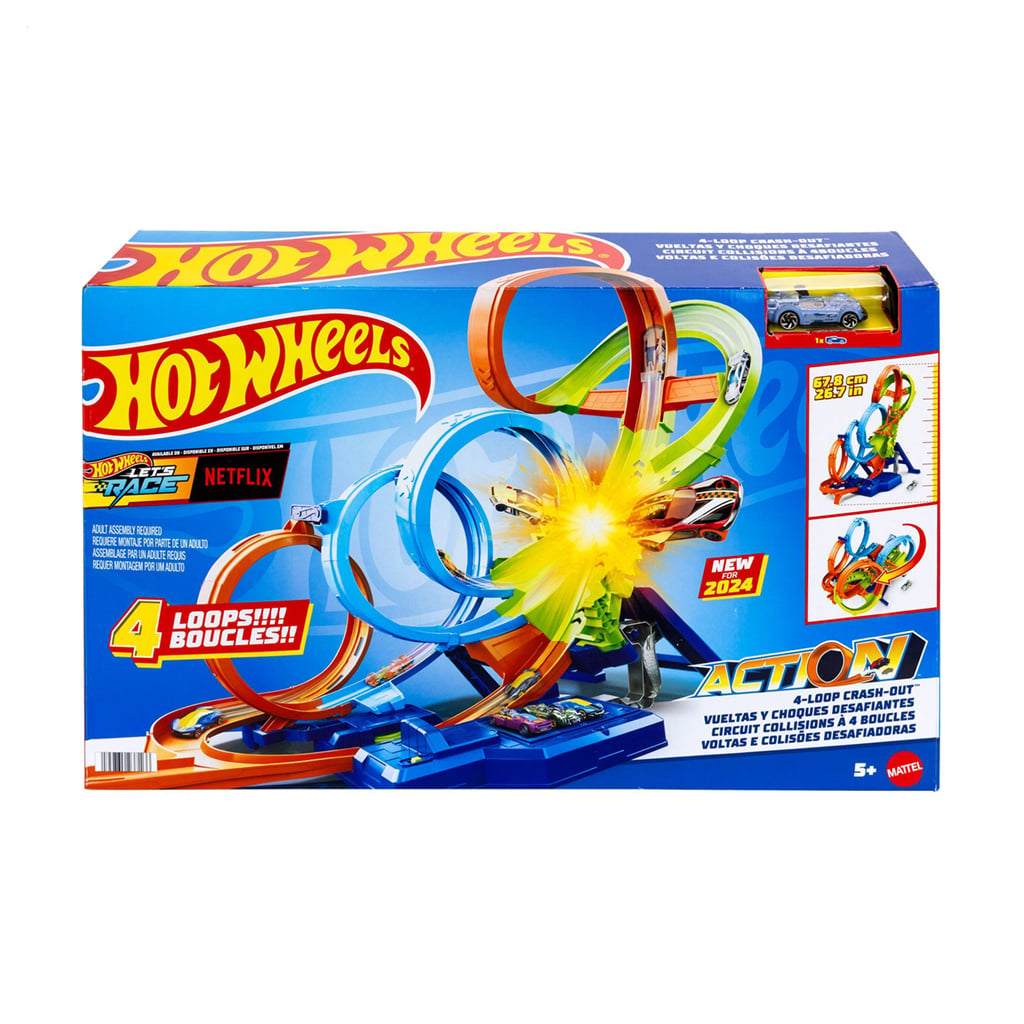 Автомобільний трек Hot Wheels City Шалені віражі та петлі, від 5 років, 32.8*55.5*11.3 см (HXR70)