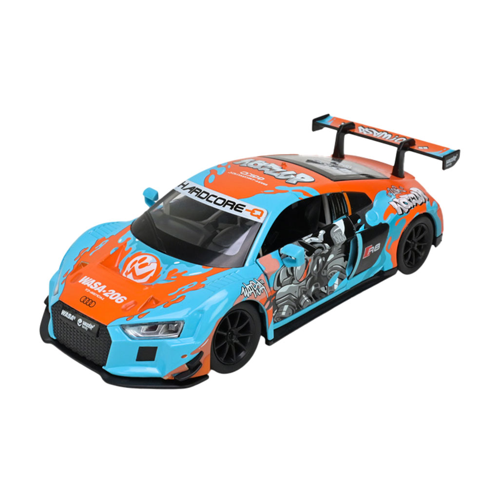Автомодель Автопром Audi R8 LMS, 1:24, у коробці, зі світлом та звуком, блакитна, 19*8.5*5 см, від 3 років (68291A(B))