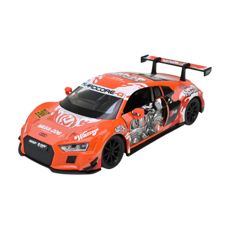 Автомодель Автопром Audi R8 LMS, 1:24, у коробці, зі світлом та звуком, помаранчева, від 3 років, 19*8.5*5 см (68291A(O))