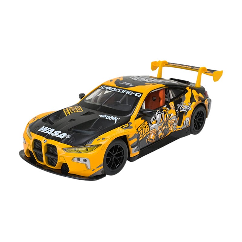 Автомодель Автопром BMW M4 GT3, 1:24, у коробці, зі світлом та звуком, жовта, від 3 років, 21*8.5*5.5 см (68296A(Y))