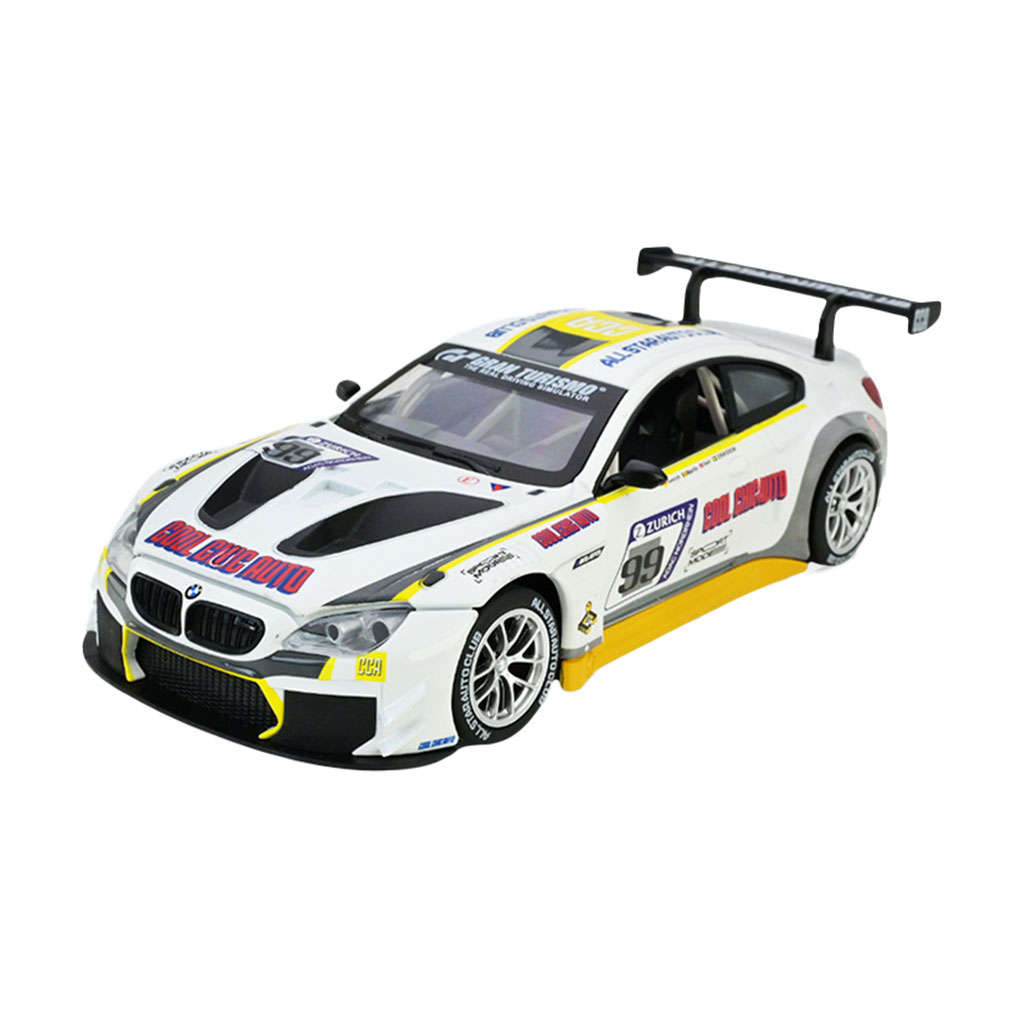 Автомодель Автопром BMW M6 GT3, 1:24, у коробці, зі світлом та звуком, біла, 21*8.5*5.5 см, від 3 років (68278A(W))