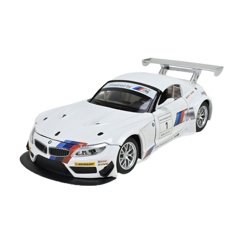 Автомодель Автопром BMW Z4 GT3, 1:24, у коробці, зі світлом та звуком, біла, від 3 років, 18*7.5*5 см (68260A)