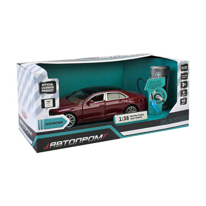Автомодель Автопром Electric Bentley Flying Spur Hybrid, 1:38, зі світлом та звуком, у коробці, від 3 років, 14*5.5*3.5 см (68718R)