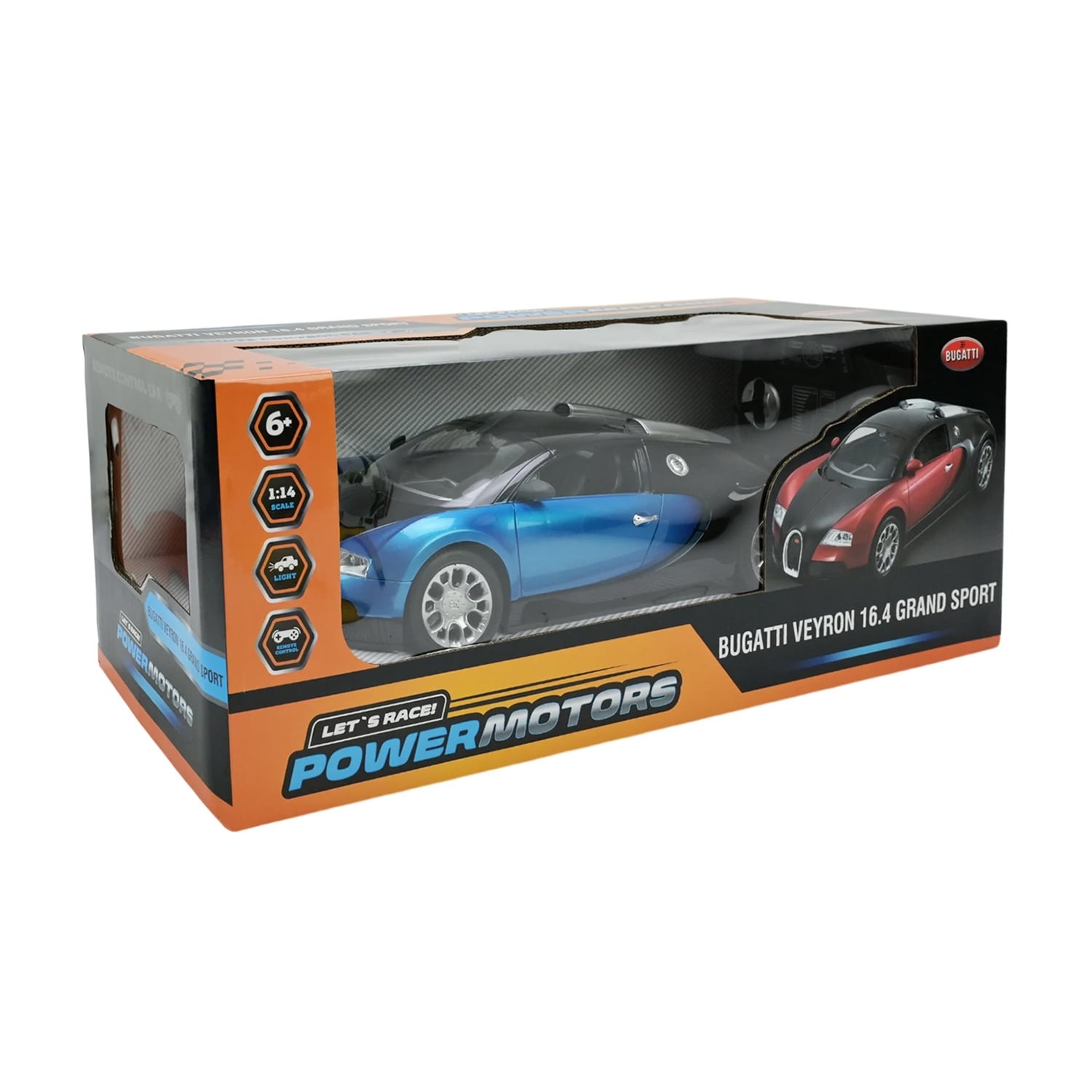 Автомодель Powermotors Bugatti Veyron 16.4 Grand Sport, 1:14, на радіокеруванні, синя, від 6 років (PM1402 BLUE)
