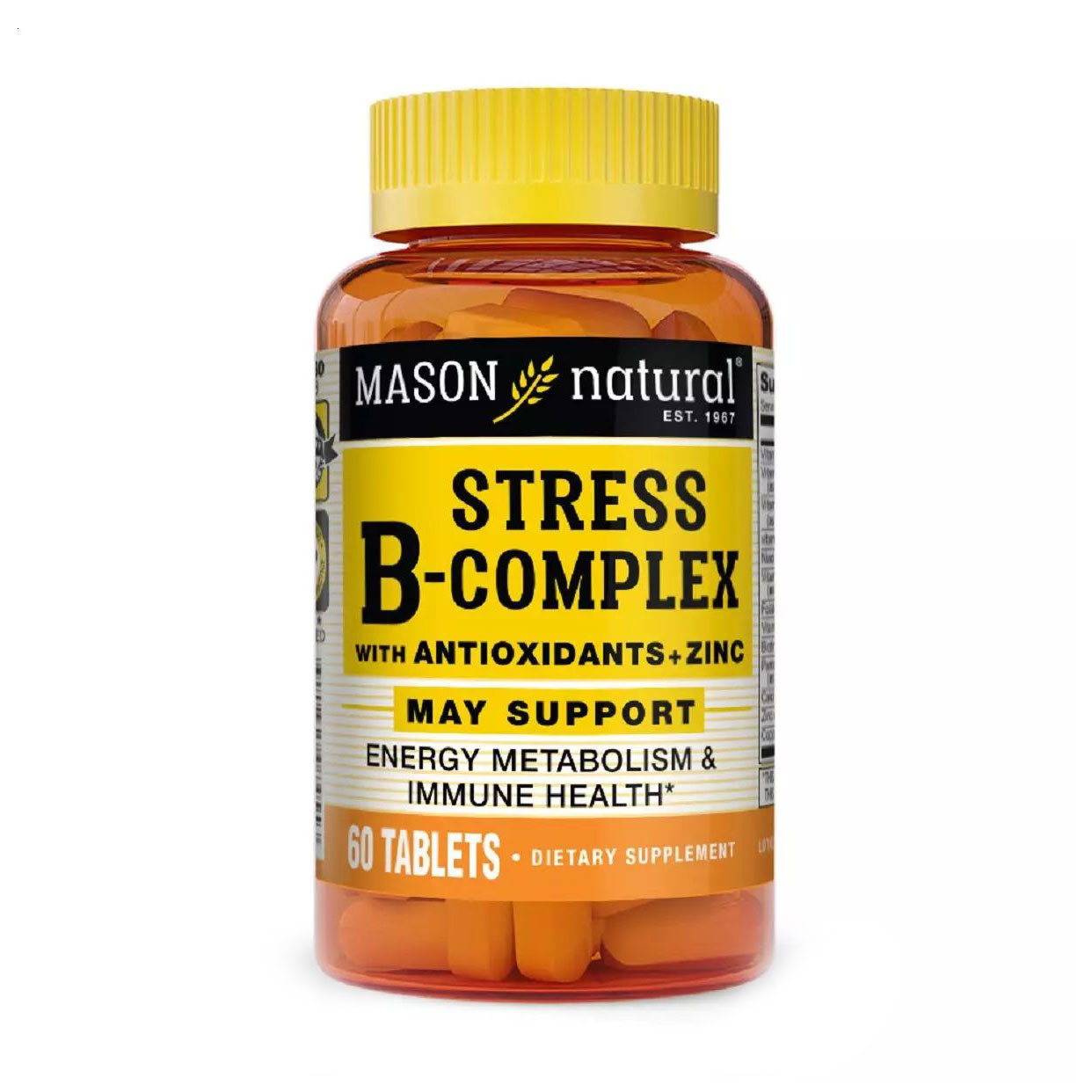 B-комплекс від стресу з антиоксидантами та цинком Mason Natural Stress B-Complex With Antioxidants + Zinc, 60 таблеток