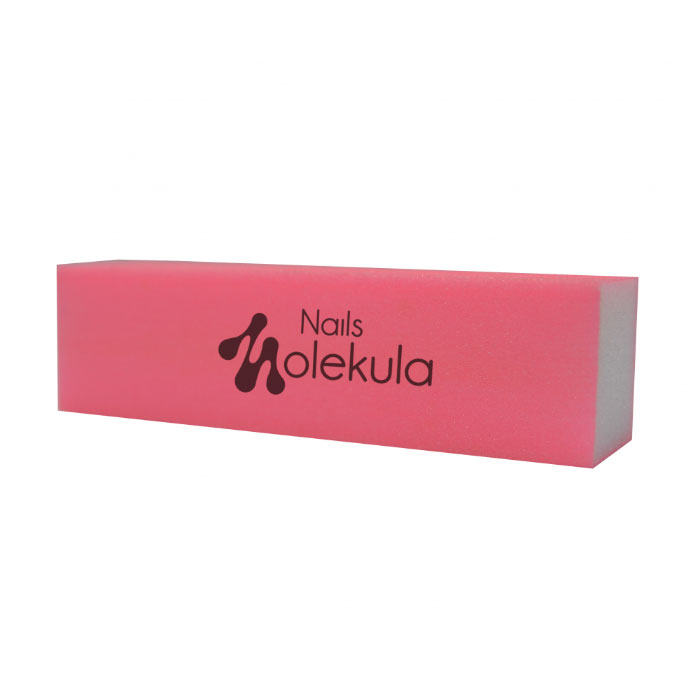 Баф для нігтів Nails Molekula Professional 4-сторонній, 120/120, рожевий (M30)