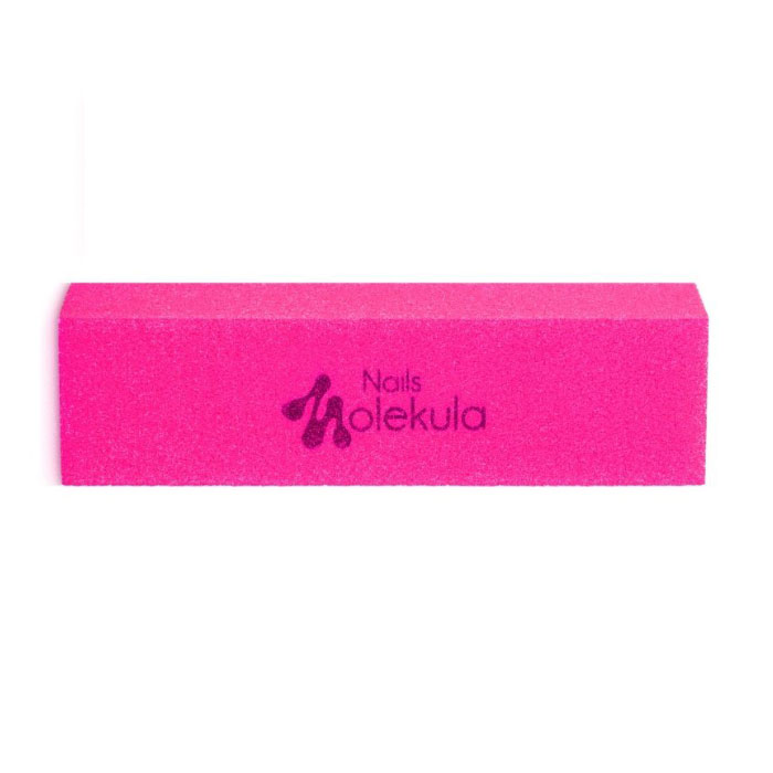 Баф для нігтів Nails Molekula Professional 4-сторонній, 120/120, рожевий неон (M32)