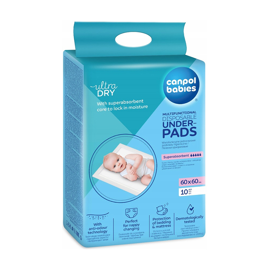 Багатофункціональні гігієнічні підклади Canpol Babies 60*60 см, 10 шт (78/006)