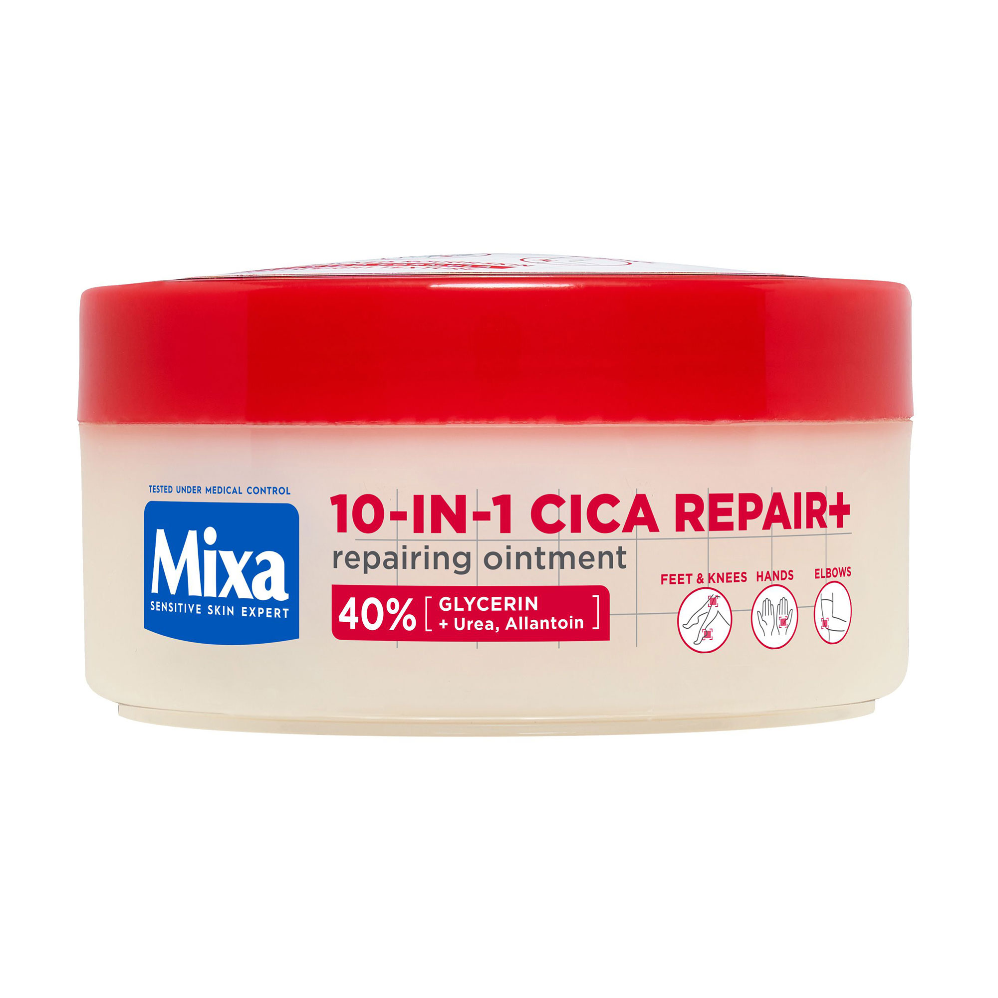 Багатофункціональний відновлювальний крем для тіла Mixa 10-In-1 Cica Repair+ Repairing Ointment для потрісканої та чутливої шкіри, 150 мл