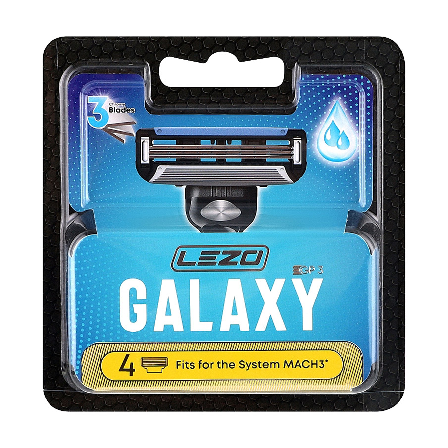 Багаторазові картриджі для гоління Lezo Galaxy чоловічі, 4 шт