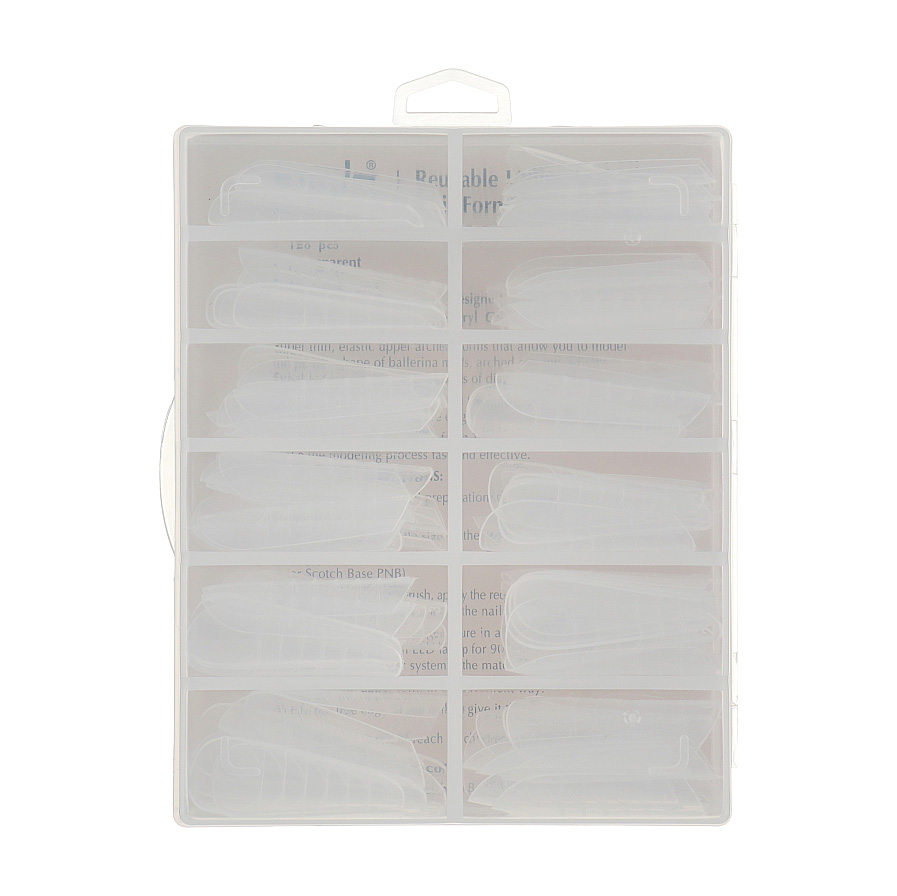 Багаторазові верхні аркові форми, типси PNB Reusable Upper Arched Nail Forms, 120 шт