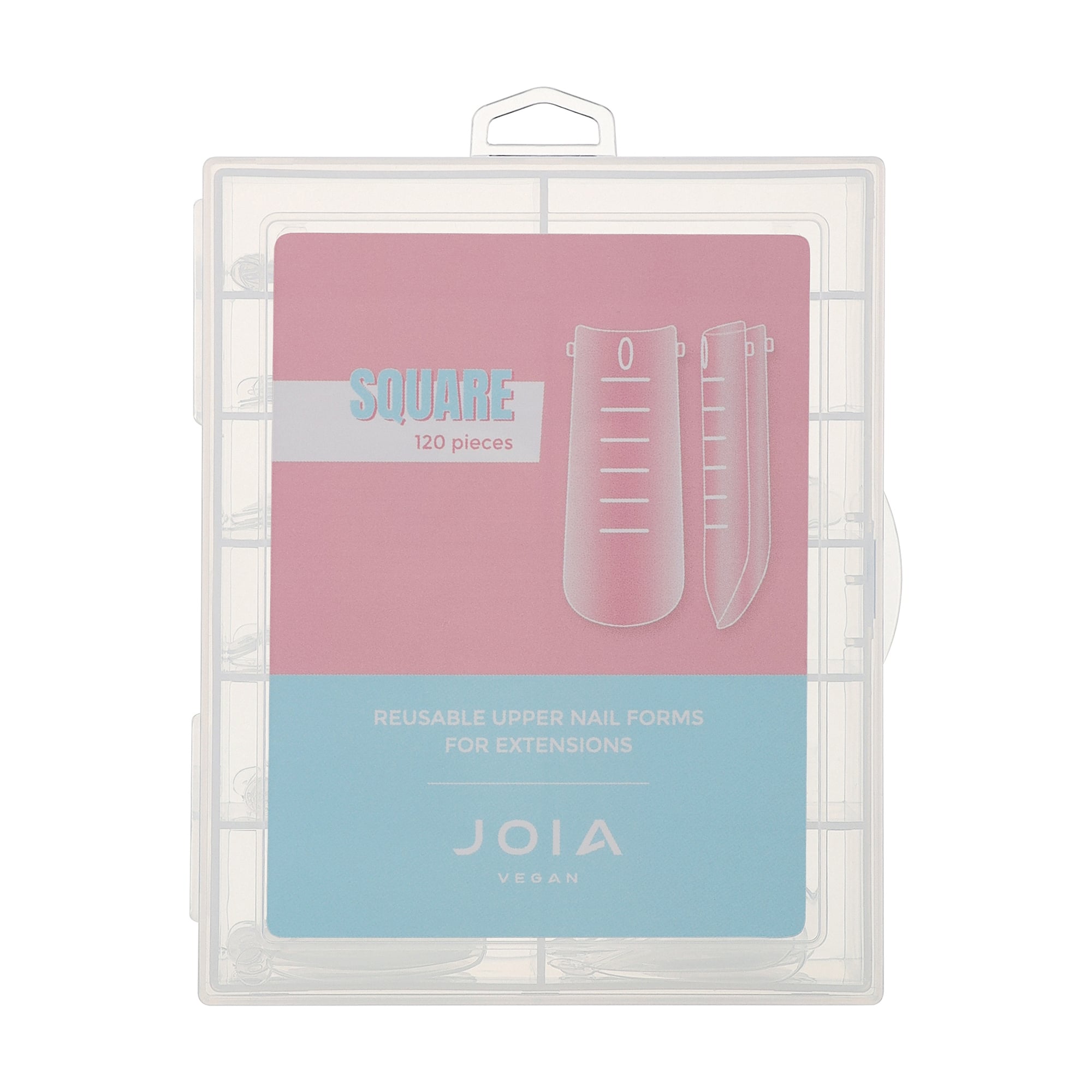 Багаторазові верхні форми для нарощування JOIA vegan Reusable Upper Nail Forms, Square, 120 шт
