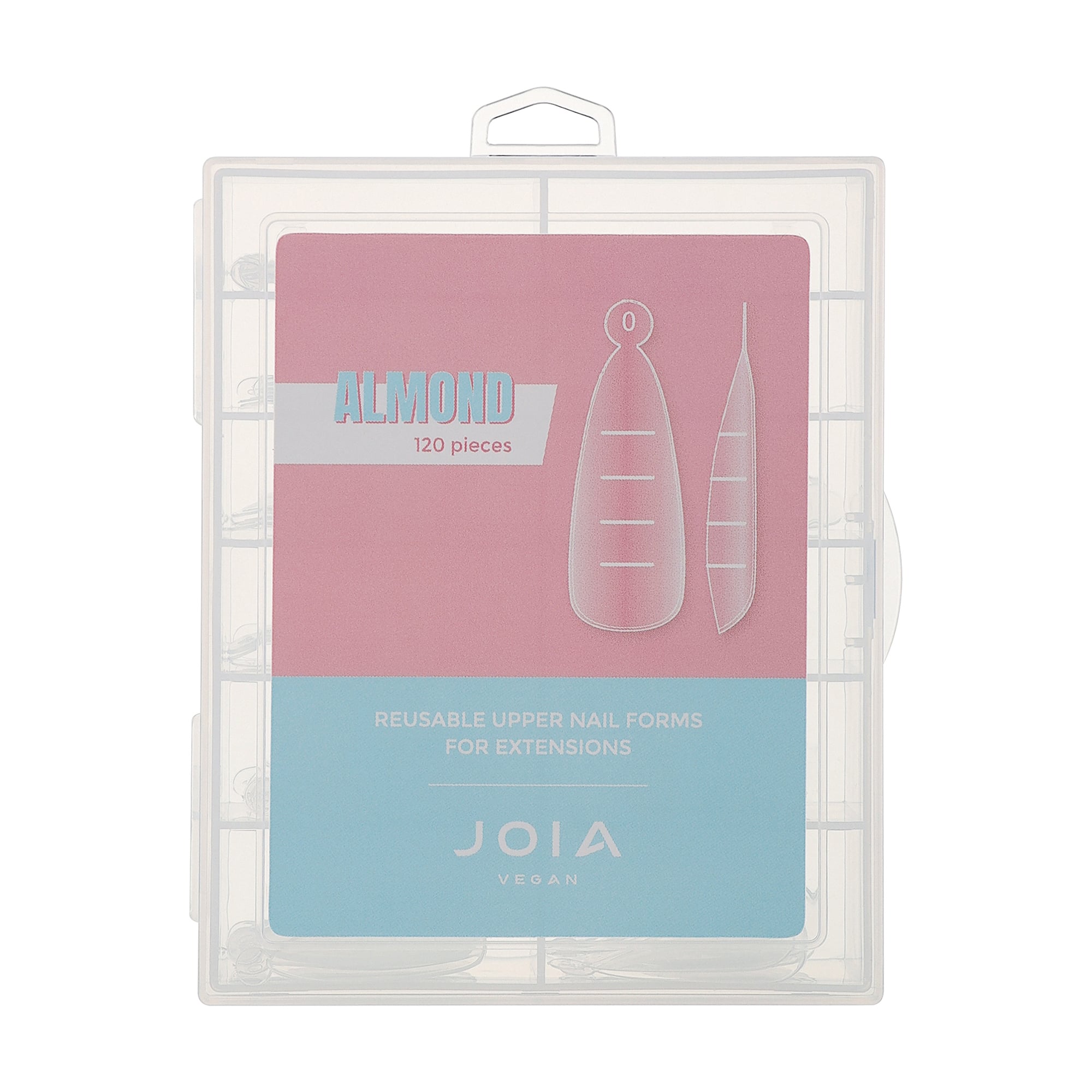 Багаторазові верхні форми для нарощування JOIA vegan Reusable Upper Nail Forms, Almond, 120 шт