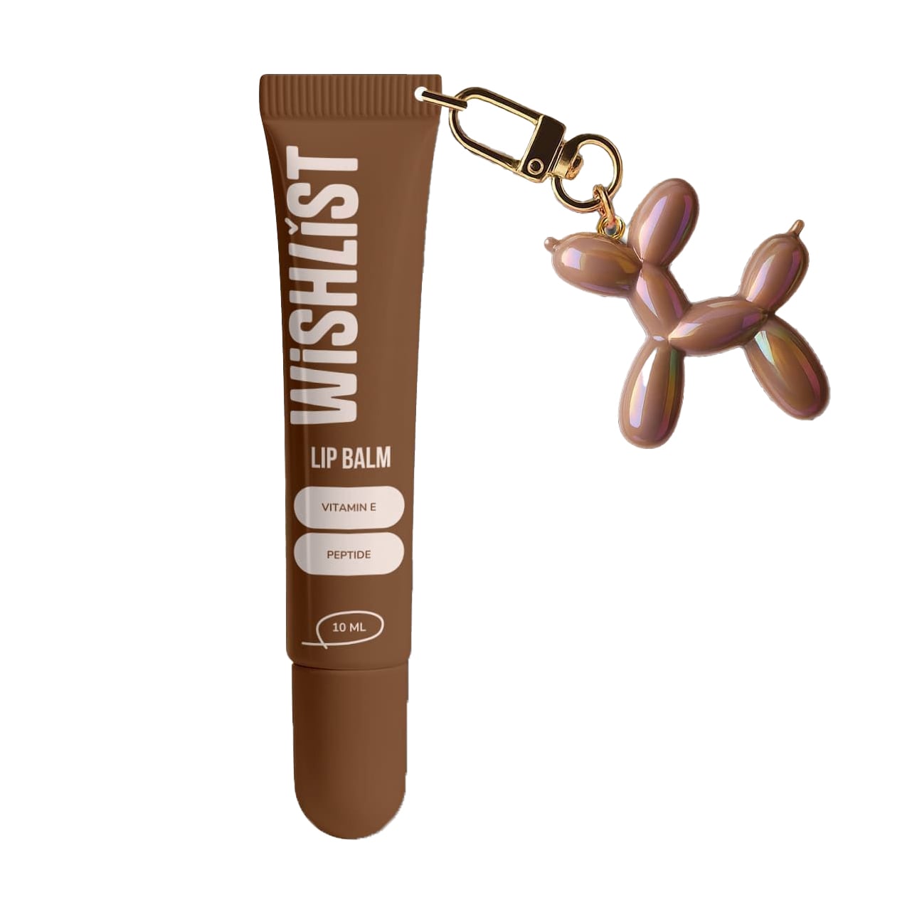 Бальзам-блиск для губ WISHLiST Lip Balm з іграшкою-брелоком, Espresso Noir, 10 мл