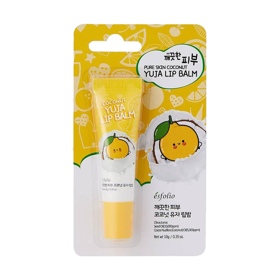 Бальзам для губ Esfolio Pure Skin Coconut Yuja Lip Balm з екстрактом юдзу, 10 г