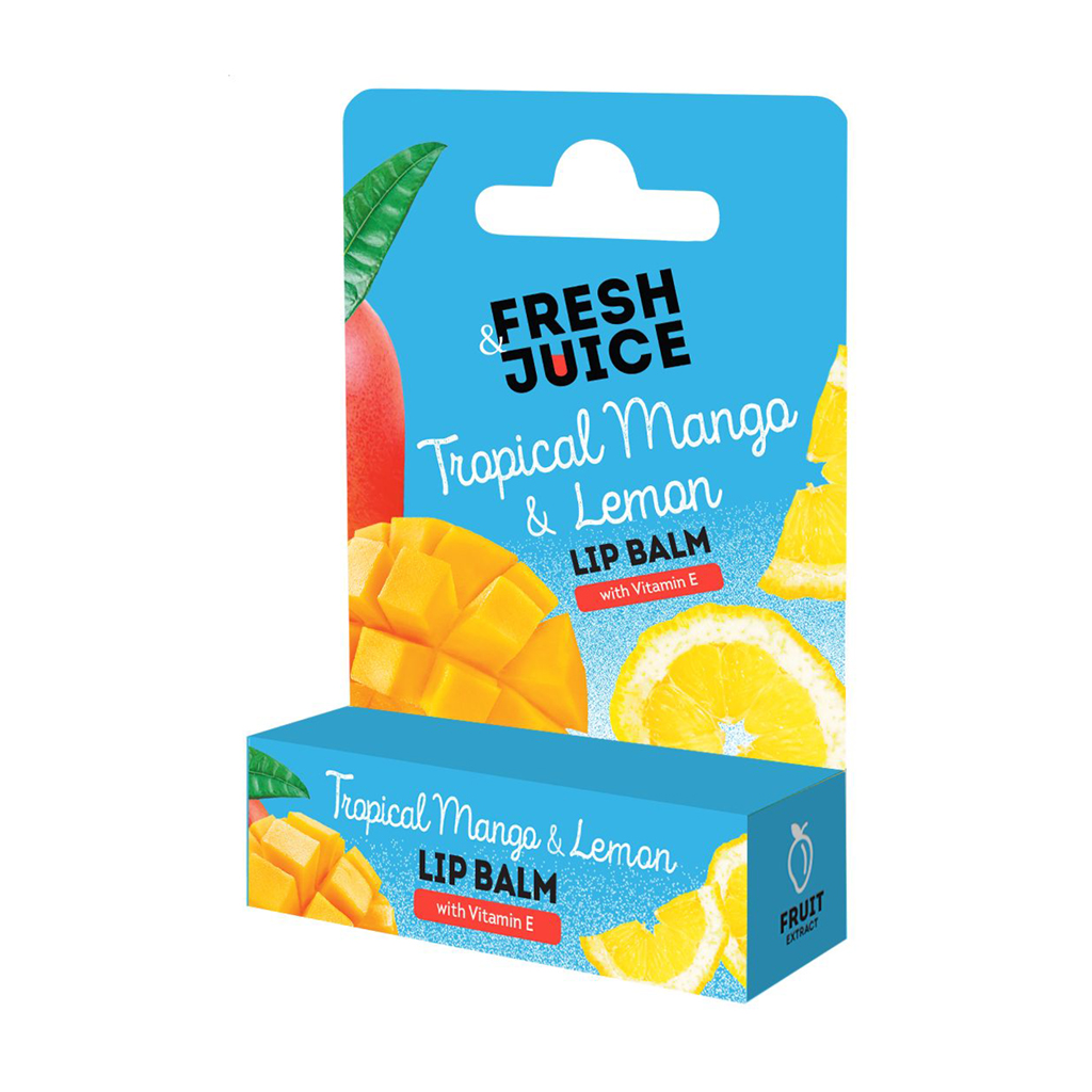 Бальзам для губ Fresh Juice Tropical Mango &amp; Lemon Lip Balm з вітаміном Е, 3.6 г