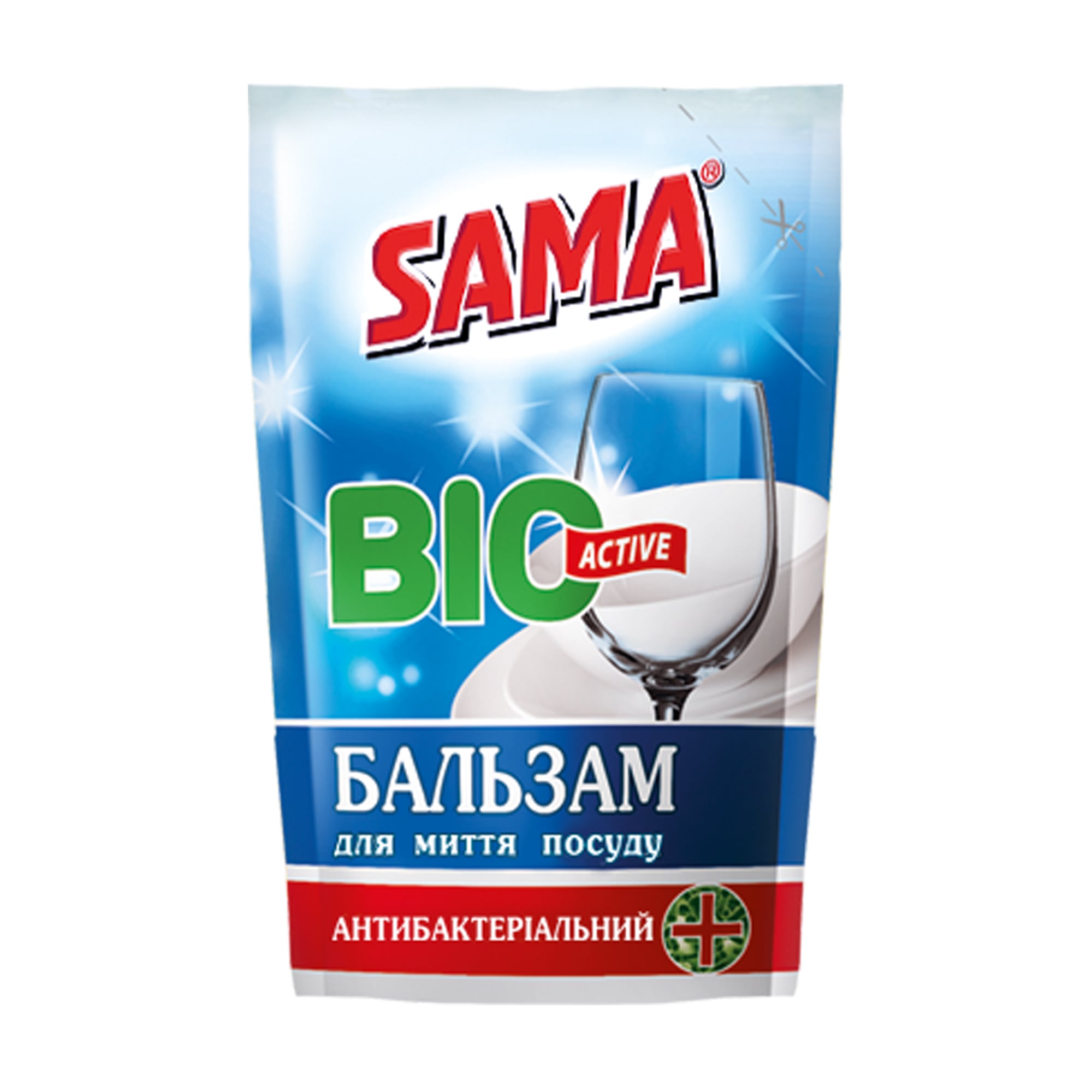 Бальзам для миття посуду Sama Bic Active Атибактеріальний, 450 г (дойпак)