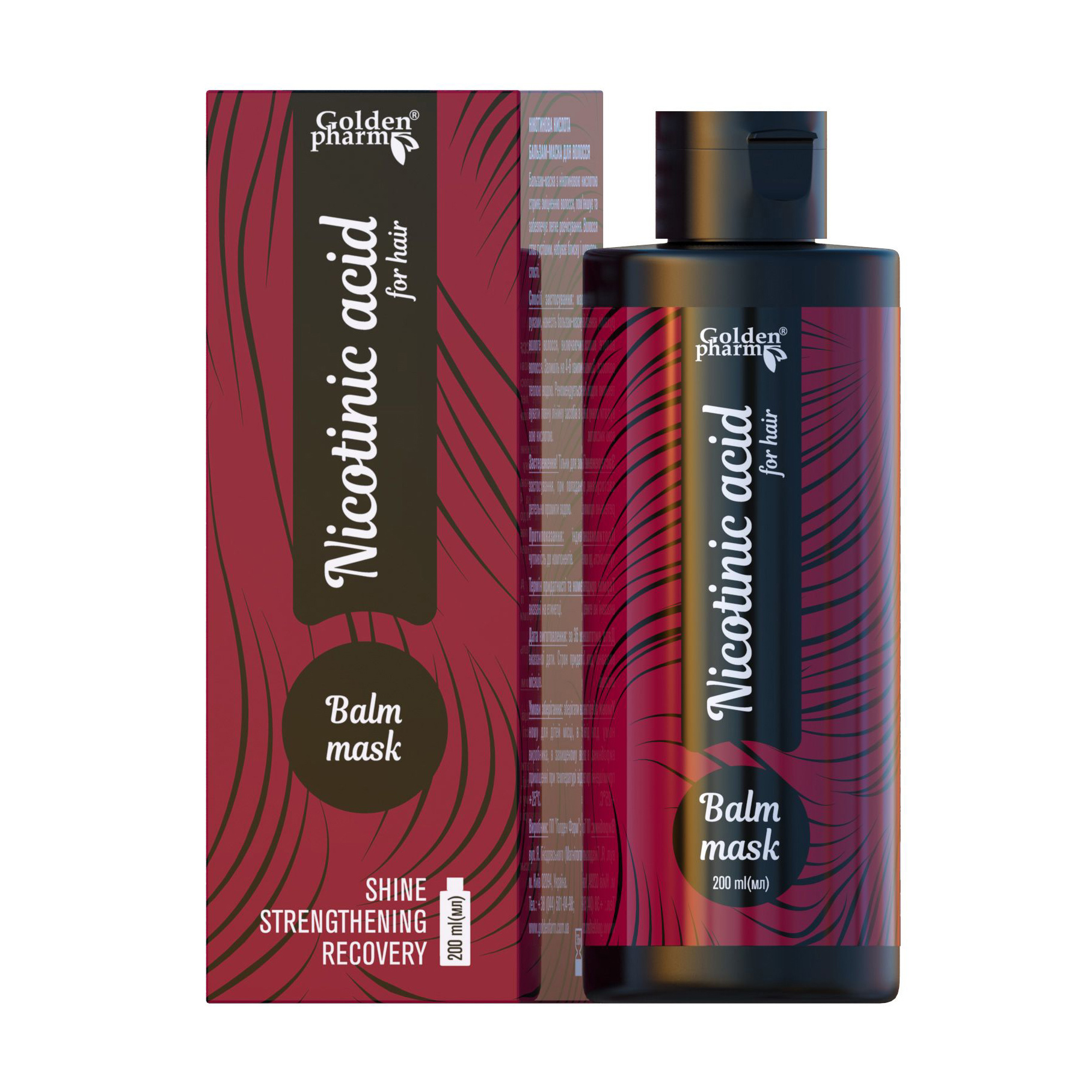 Бальзам-маска для волосся Golden Pharm Nicotinic Acid For Hair, 200 мл