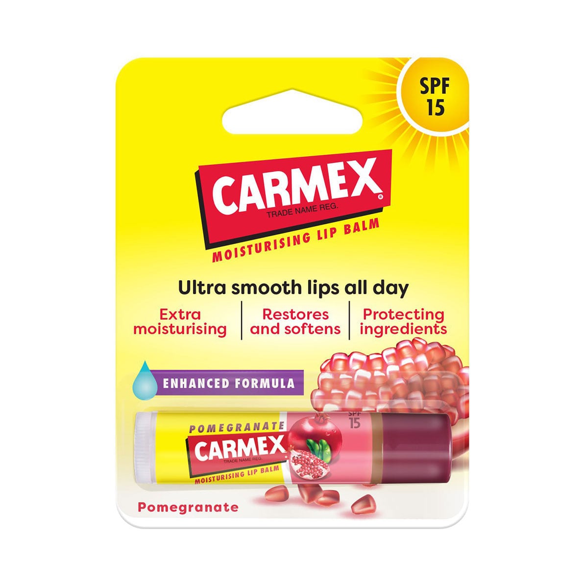 Бальзам-стік для губ Carmex SPF 15 Гранат, 4.25 г