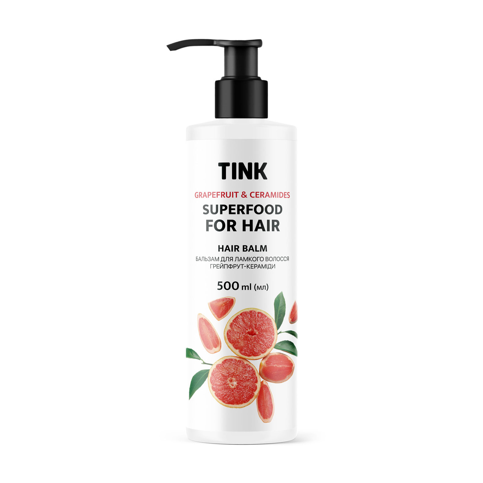 Бальзам Tink SuperFood For Hair Grapefruit &amp; Green Tea Balm Грейпфрут та кераміди, для ламкого волосся, 500 мл