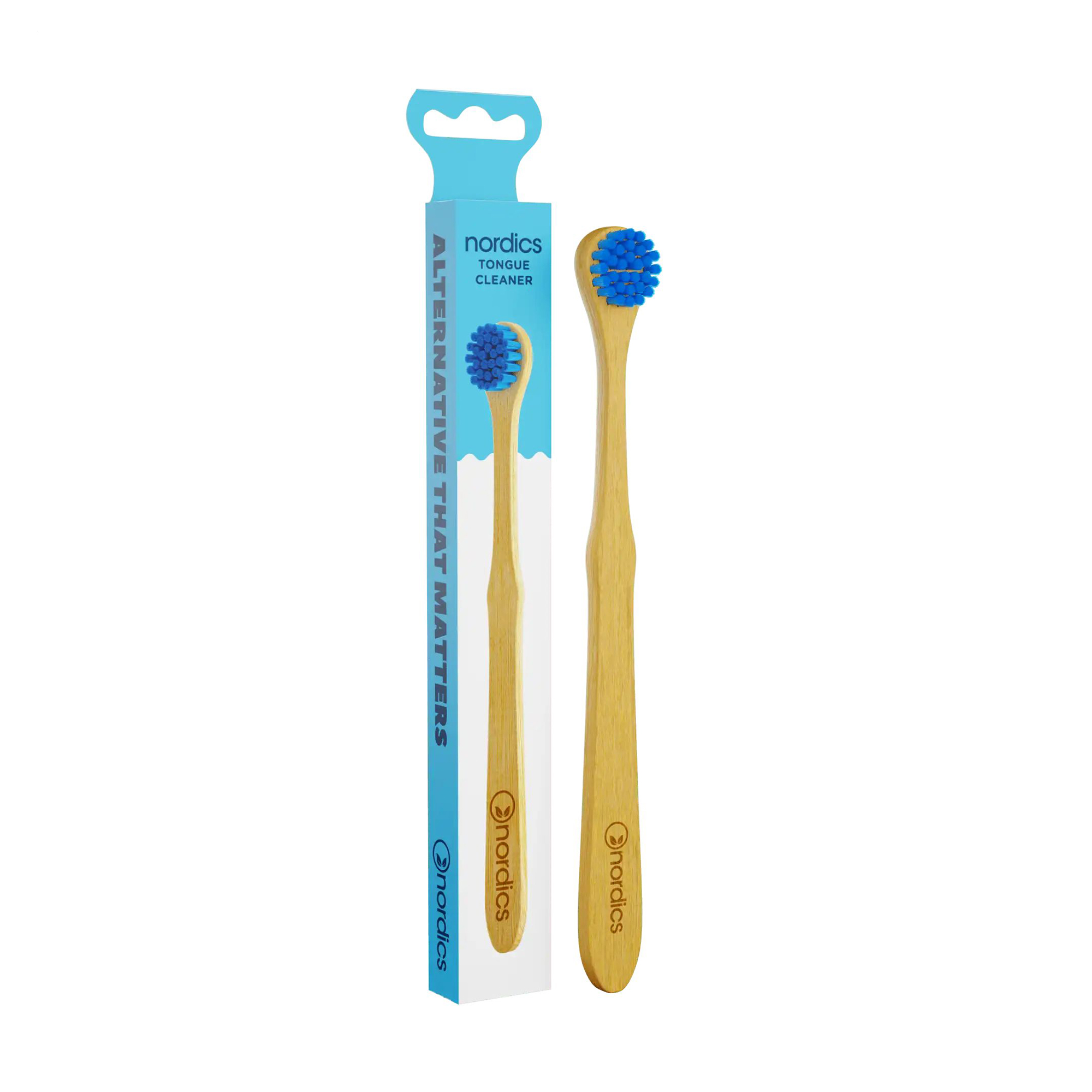 Бамбуковий скребок для язика Nordics Bamboo Tongue Cleaner синій, 1 шт