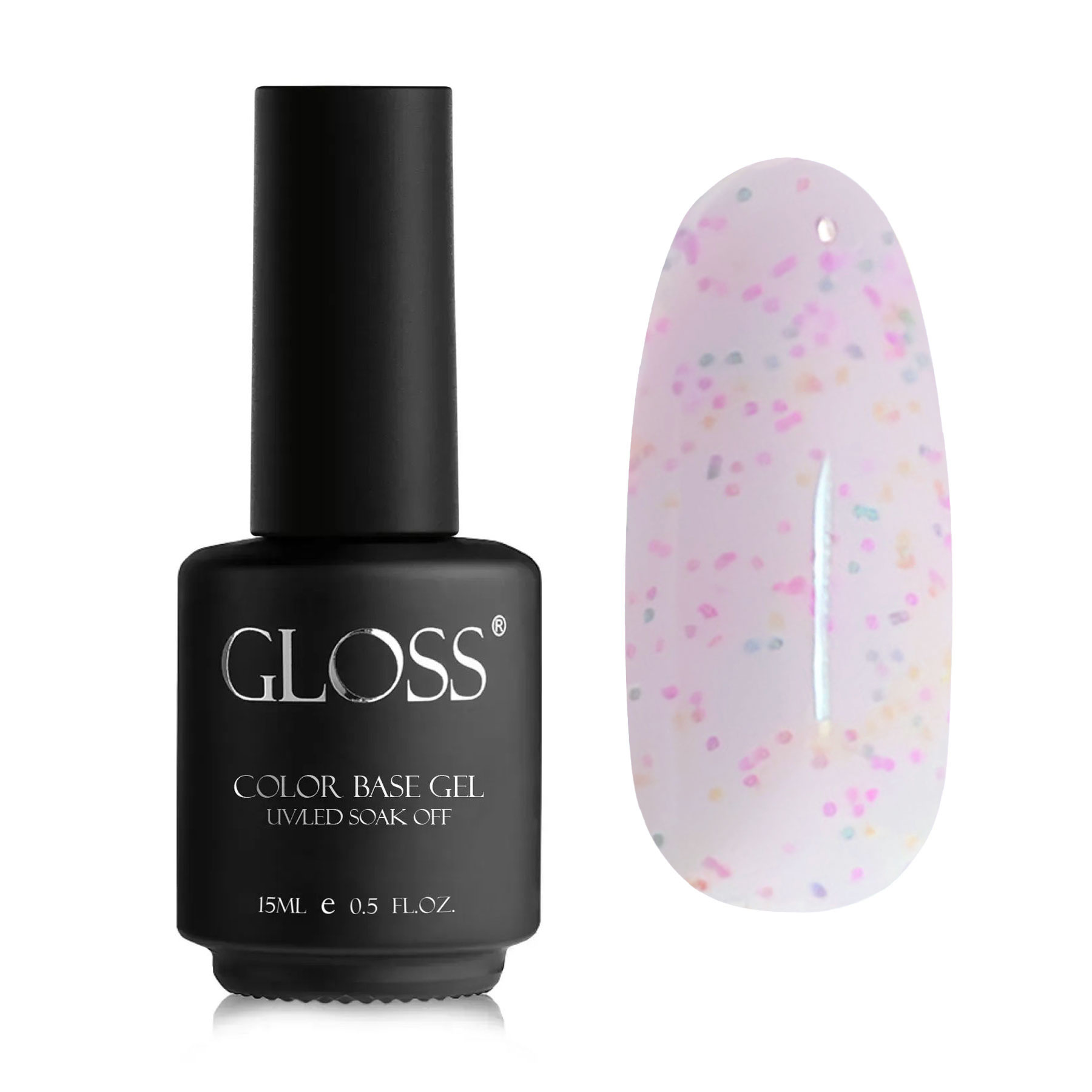 База для гель-лаку Gloss Yogurt Base, Peach Sparkle, 15 мл