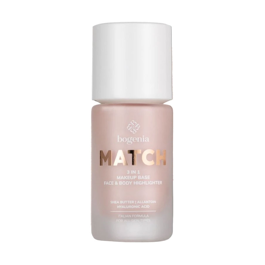 База-хайлайтер під макіяж Bogeniа Pro Match 3in1 Makeup Base, Face &amp; Body Highlighter BG613, SPF 20, 35 мл