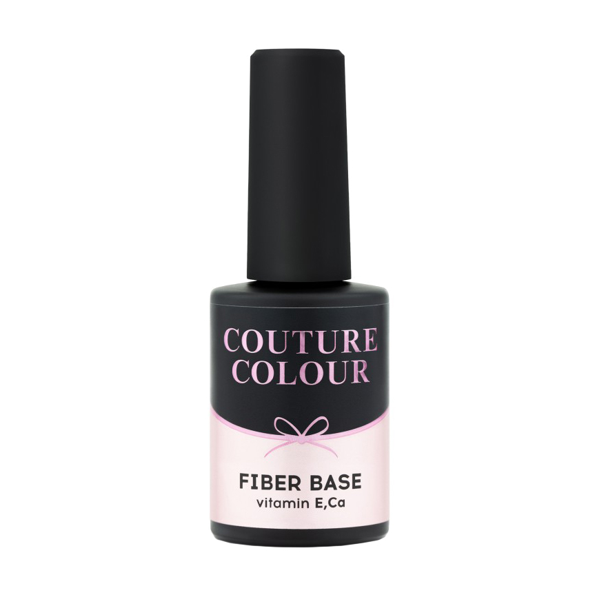 База з нейлоновими волокнами для гель-лаку Couture Colour Fiber Base, Clear Pink, 9 мл