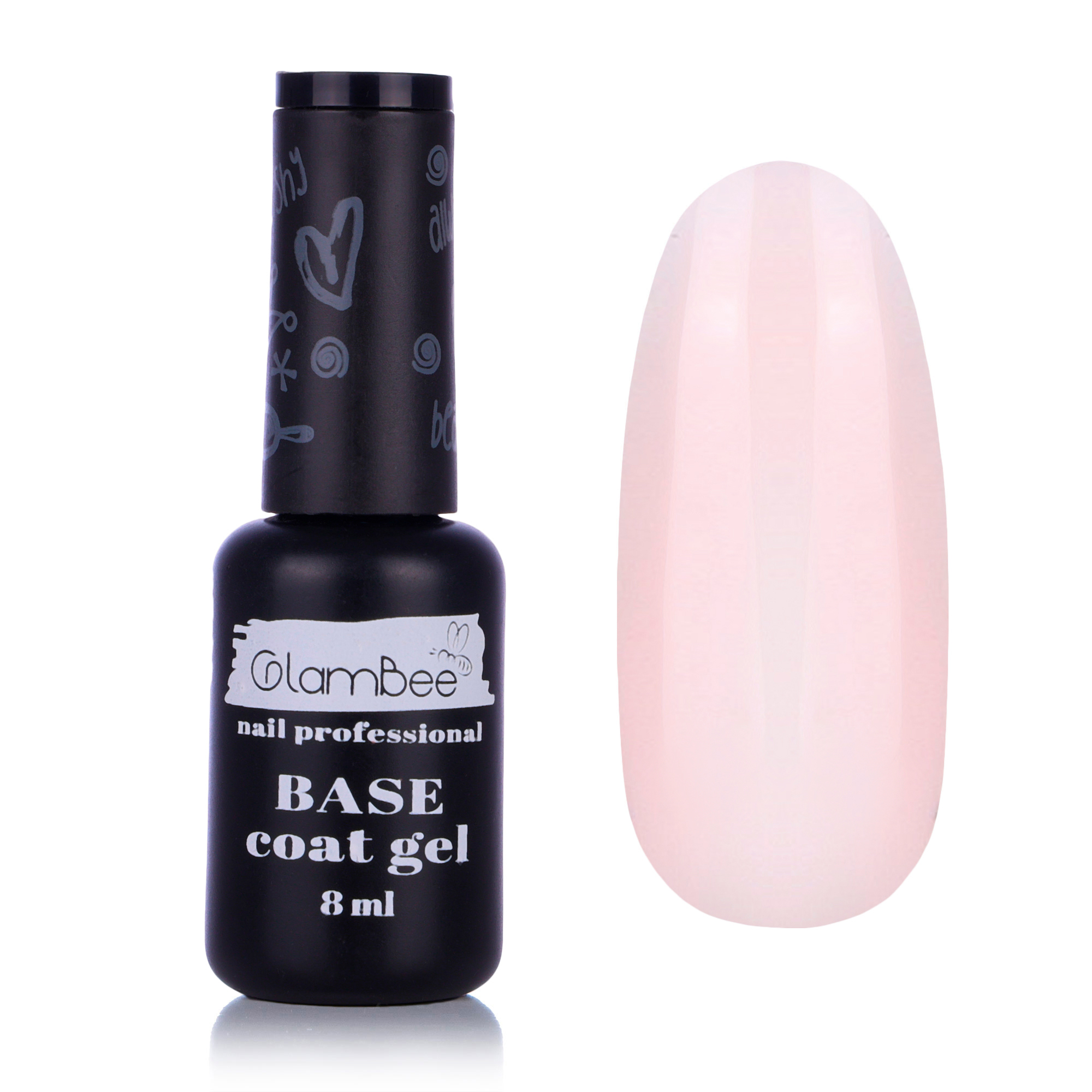 Базове покриття для гель-лаку GlamBee Base Coat Gel Rose, 8 мл
