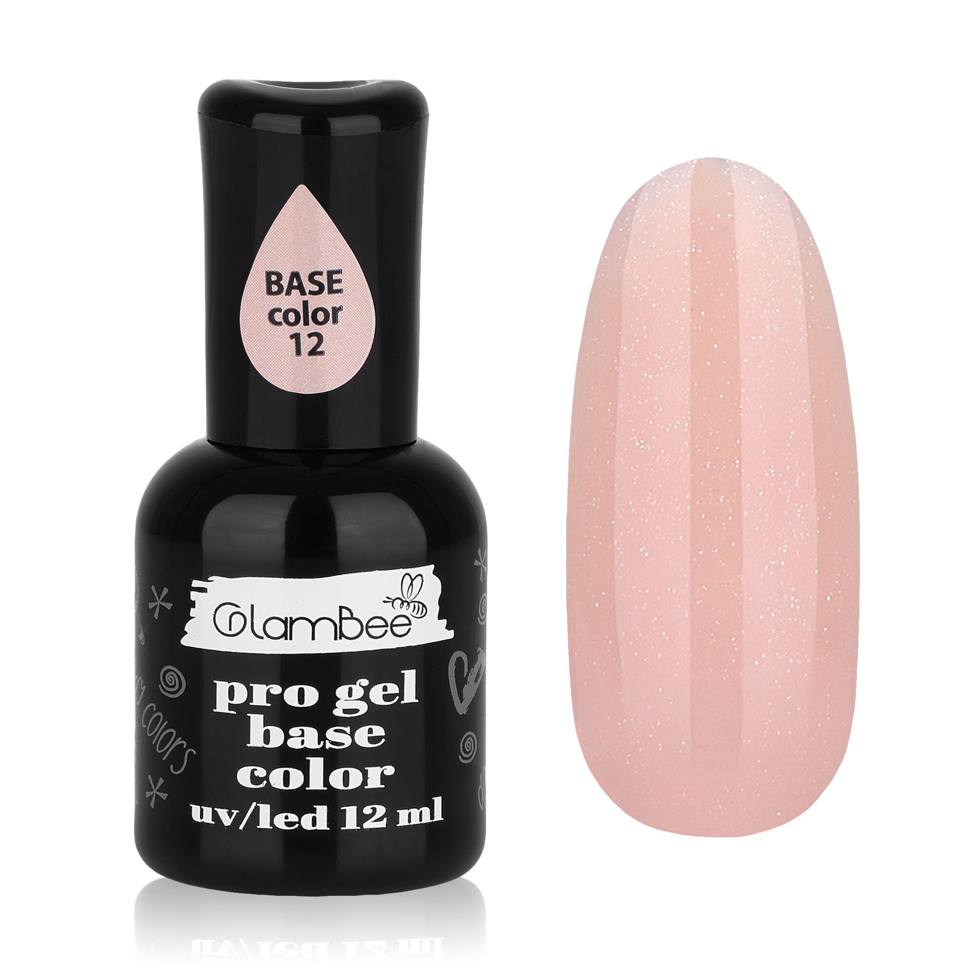 Базове покриття для гель-лаку GlamBee ProGel Base Color 12 Бежевий нюд, 12 мл