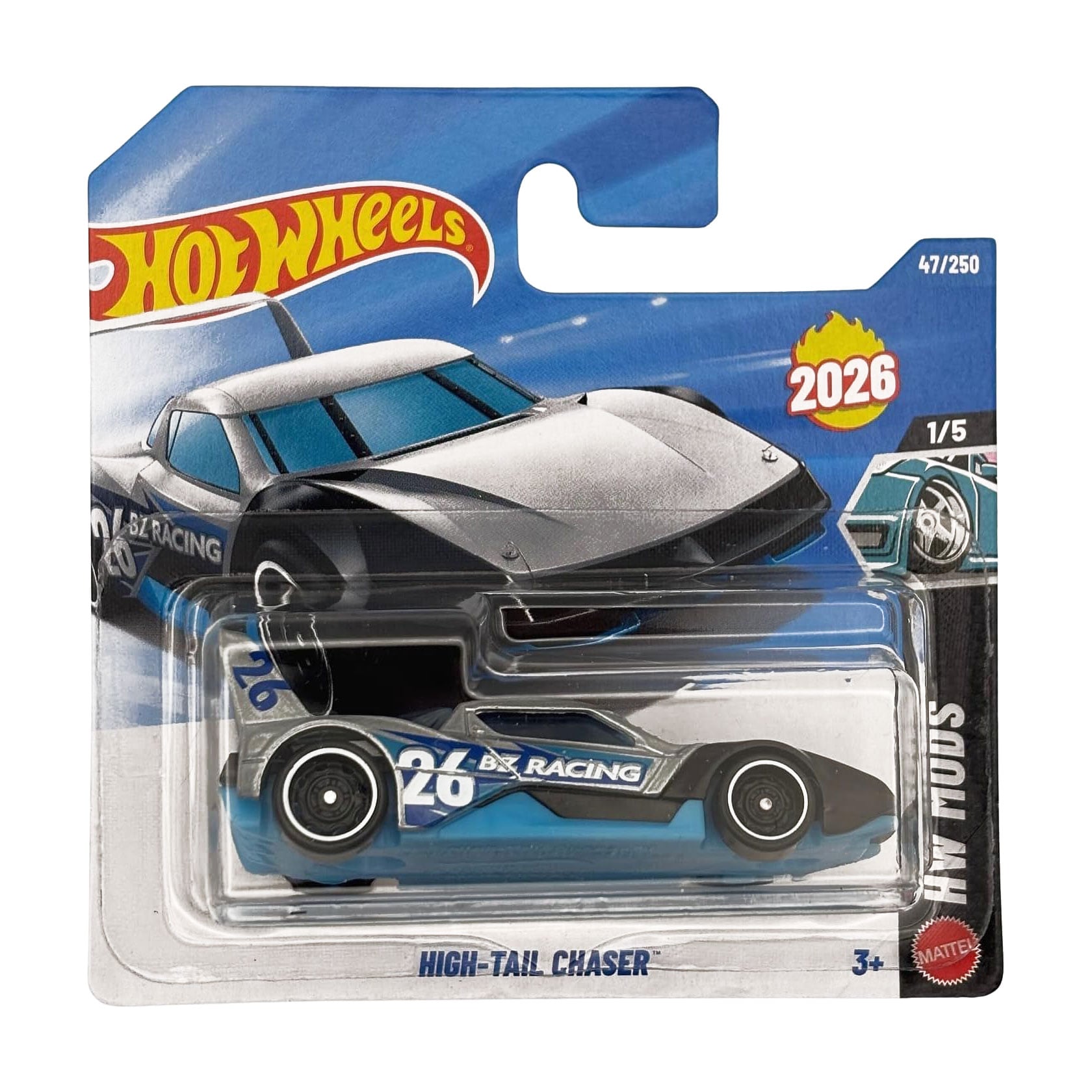 Базовий автомобіль Hot Wheels High-Tail Chaser, сіро-блакитний, від 3 років, 11*3.5*11 см (5785)