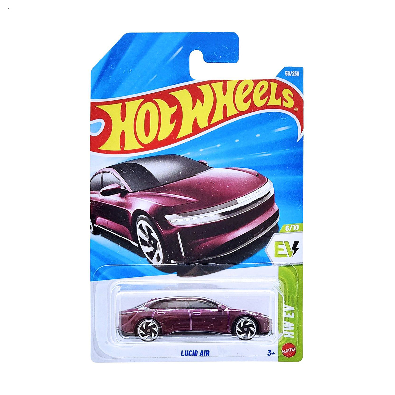 Базовий автомобіль Hot Wheels Lucid Air бордовий, від 3 років, 11*3.5*11 см (5785)