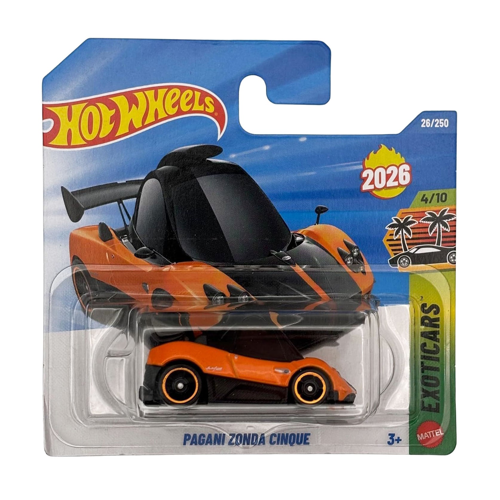 Базовий автомобіль Hot Wheels Pagani Zonda Cinque, помаранчево-чорний, від 3 років, 11*3.5*11 см (5785)