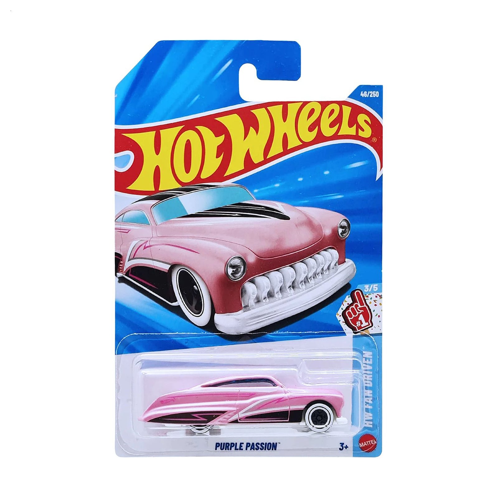 Базовий автомобіль Hot Wheels Purple Passion рожевий з чорною смугою, від 3 років, 11*3.5*11 см (5785)