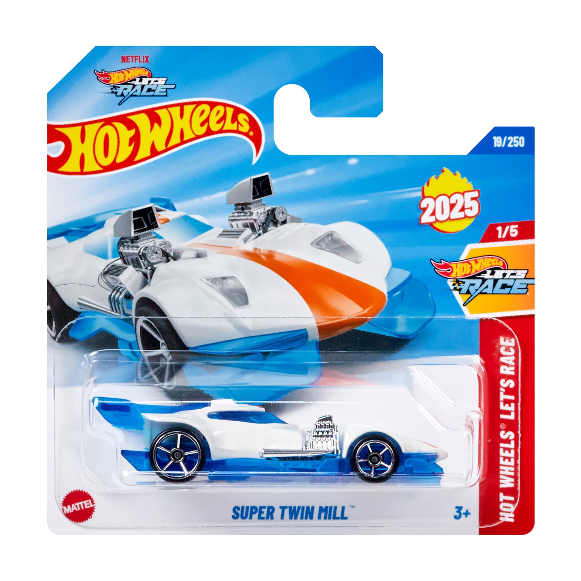 Базовий автомобіль Hot Wheels Super Twin Mill, білий з помаранчевою вставкою, від 3 років, 11*3.5*11 см (5785)