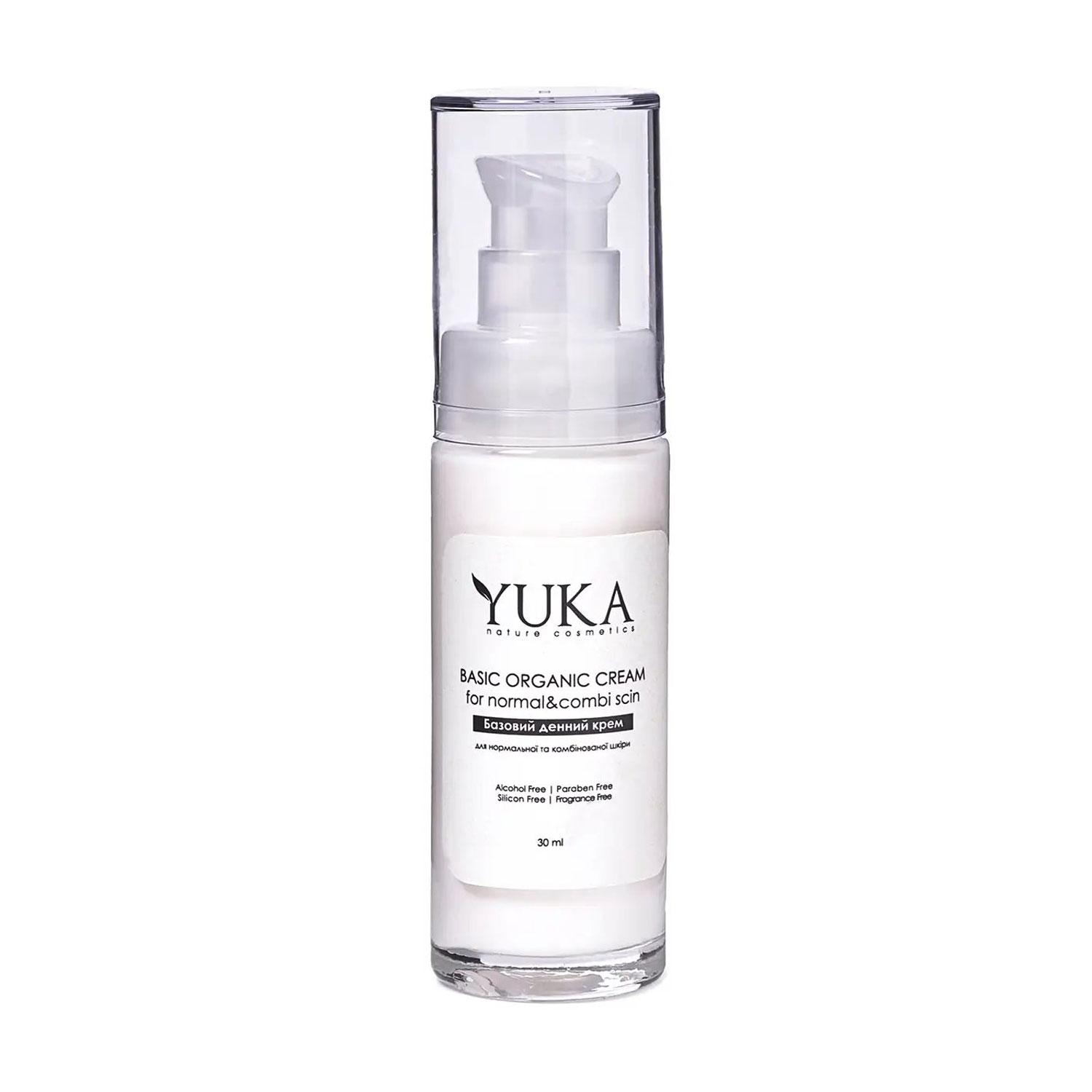 Базовий денний крем для обличчя Yuka Basic Organic Cream для нормальної та комбінованої шкіри, 30 мл