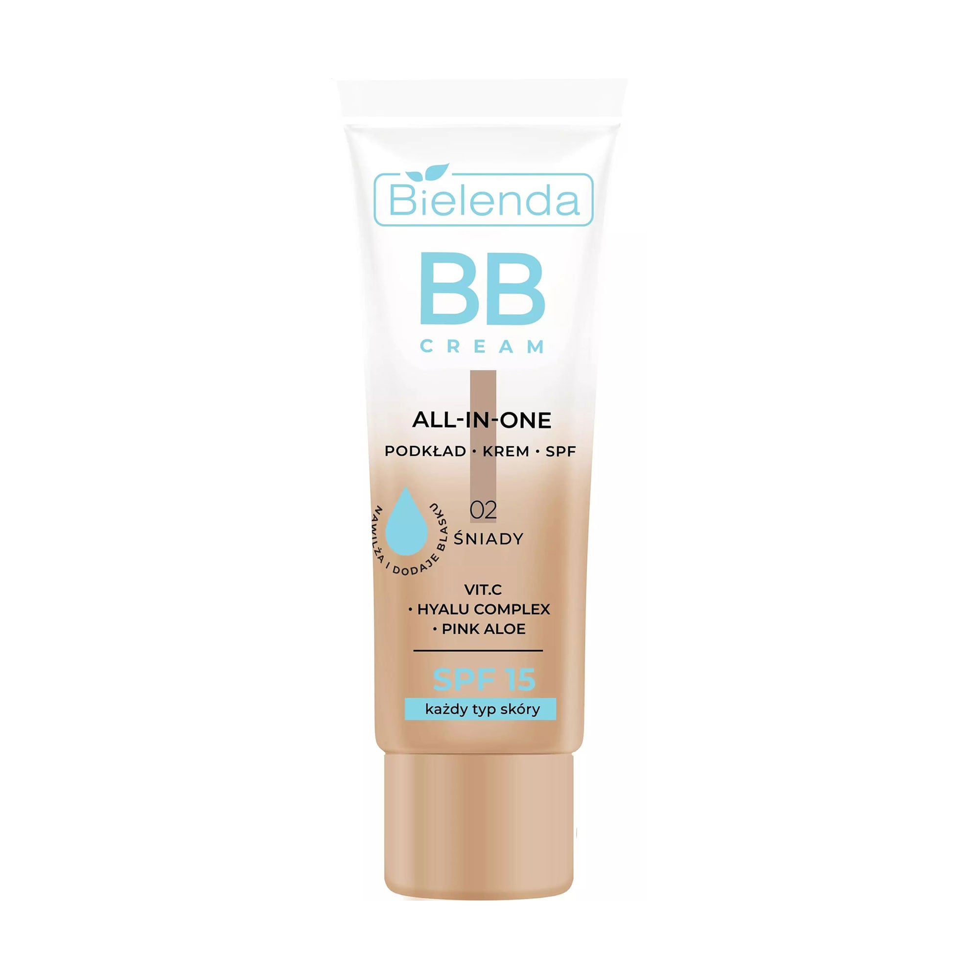 BB-крем для обличчя Bielenda All in One, SPF 15, для всіх типів шкіри, 02 Темний, 30 г