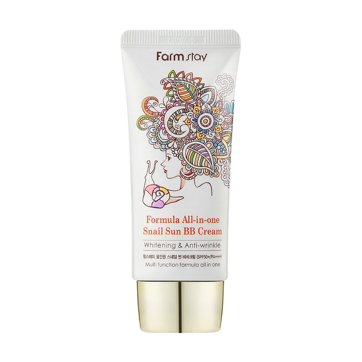 BB-крем для обличчя FarmStay All-In-One Snail Sun BB Cream SPF 50+/PA+++ з муцином равлика, 50 мл
