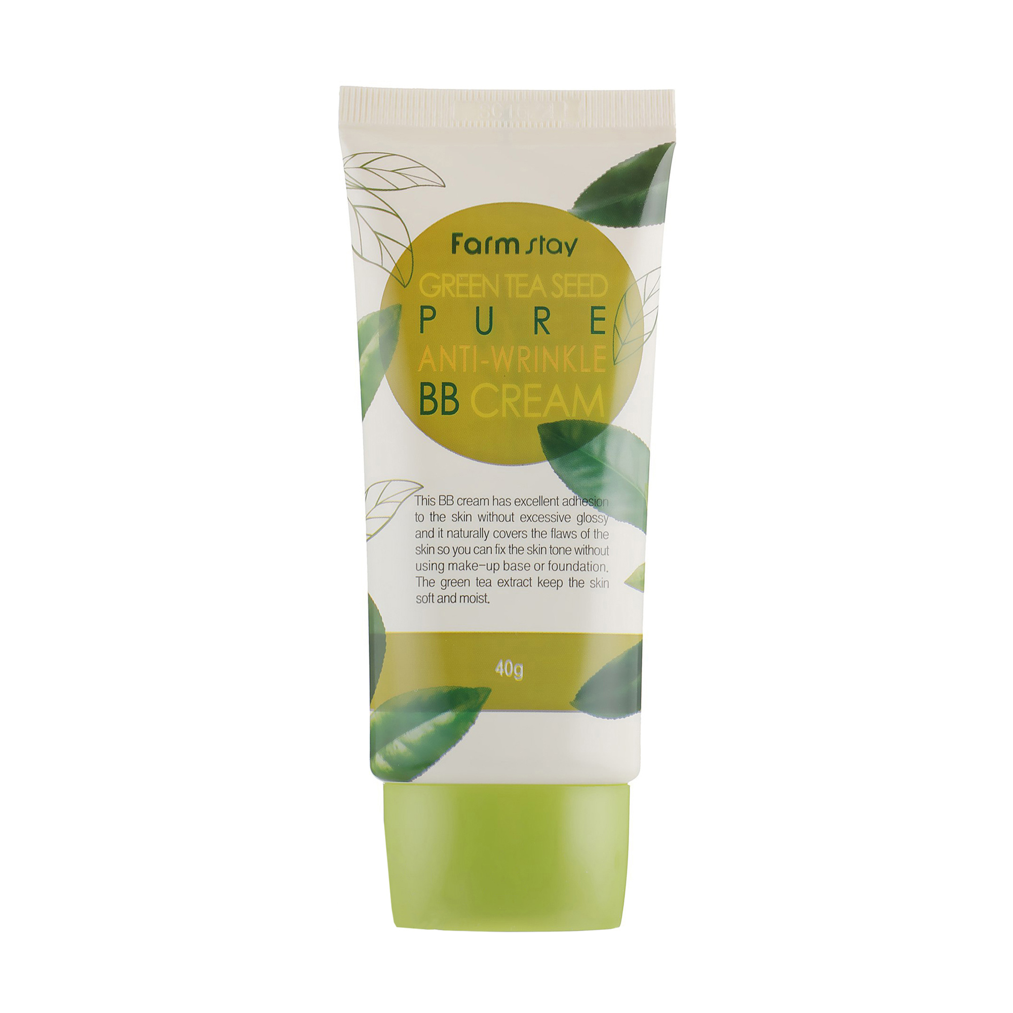 BB-крем для обличчя FarmStay Green Tea Seed Pure Anti-Wrinkle BB Cream з насінням зеленого чаю, проти зморщок, 40 г