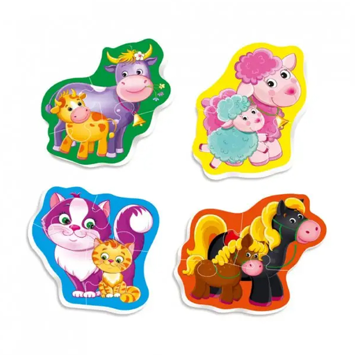 Бебі-пазли Vladi Toys Мама та малюк, 4 пазлові картинки, від 1 року (VT1106-97)
