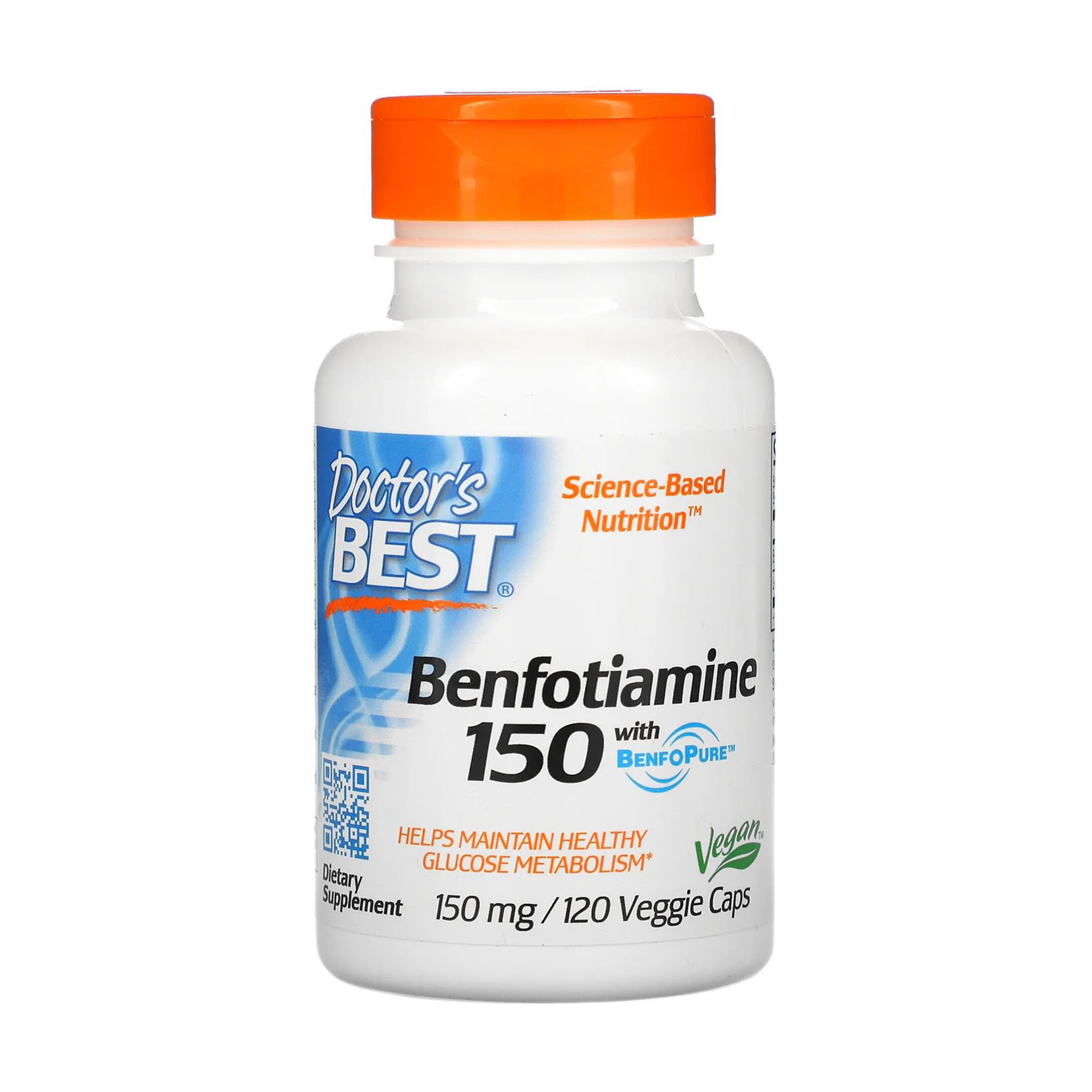 Бенфотіамін Doctor's Best Benfotiamine 150 мг, 120 капсул