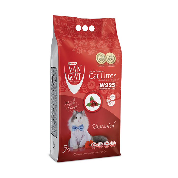 Бентонітовий наповнювач для котячого туалету VanCat Super Premium без аромату, 5 кг