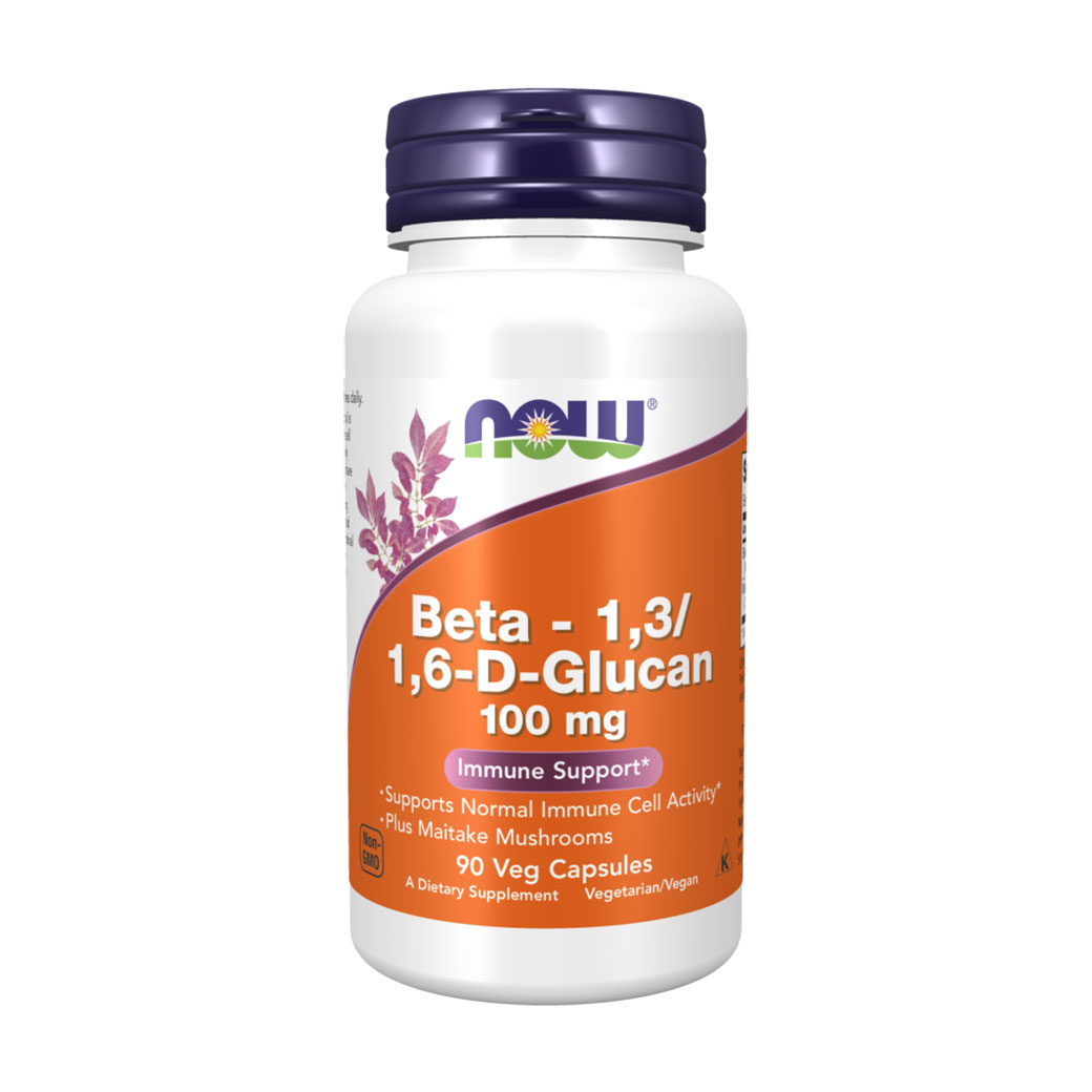 Бета глюкан NOW foods Beta-1.3/1.6-D-Glucan 100 мг, 90 капсул