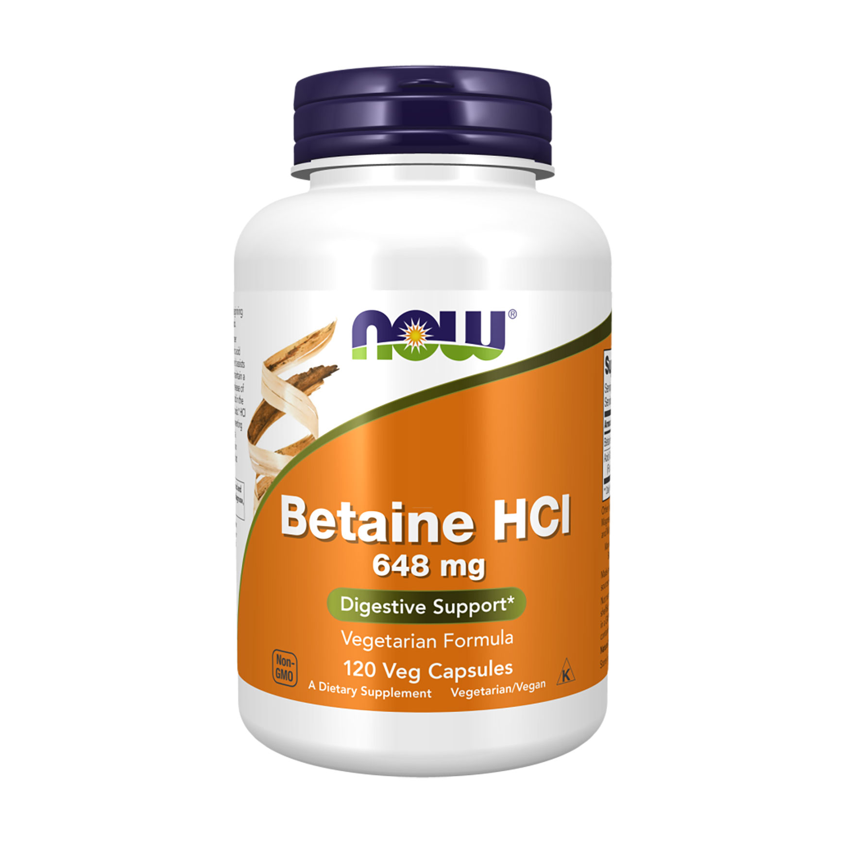 Бетаїн HCl NOW foods Betaine HCl 648 мг, 120 капсул