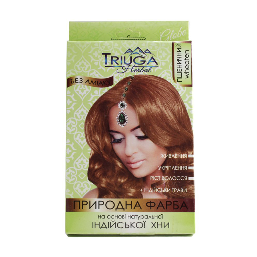 Безаміачна фарба для волосся Triuga Herbal на основі натуральної індійської хни, Пшеничний, 25 г