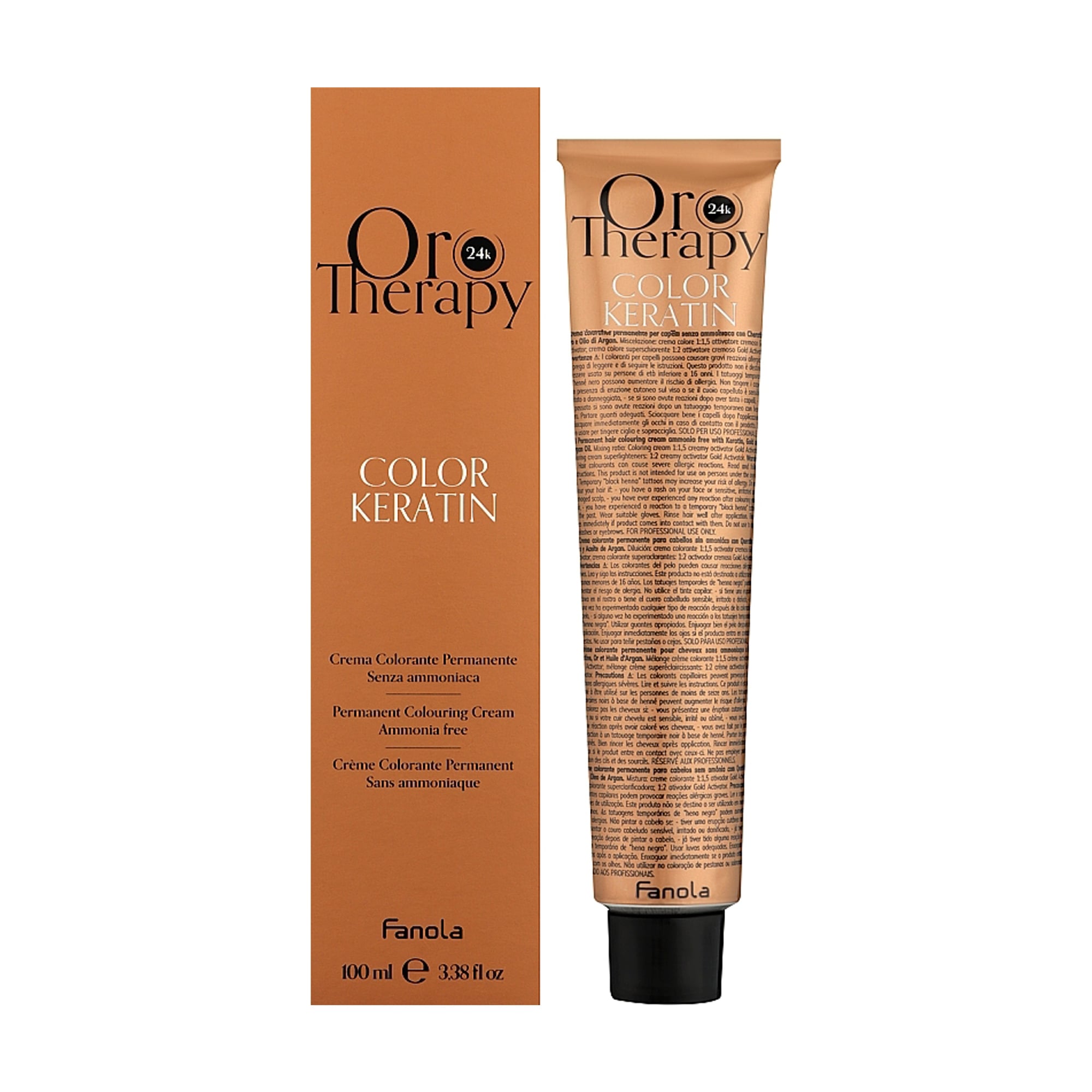 Безаміачна крем-фарба для волосся Fanola Oro Therapy Color Keratin Oro Puro 7.0 Blonde, 100 мл