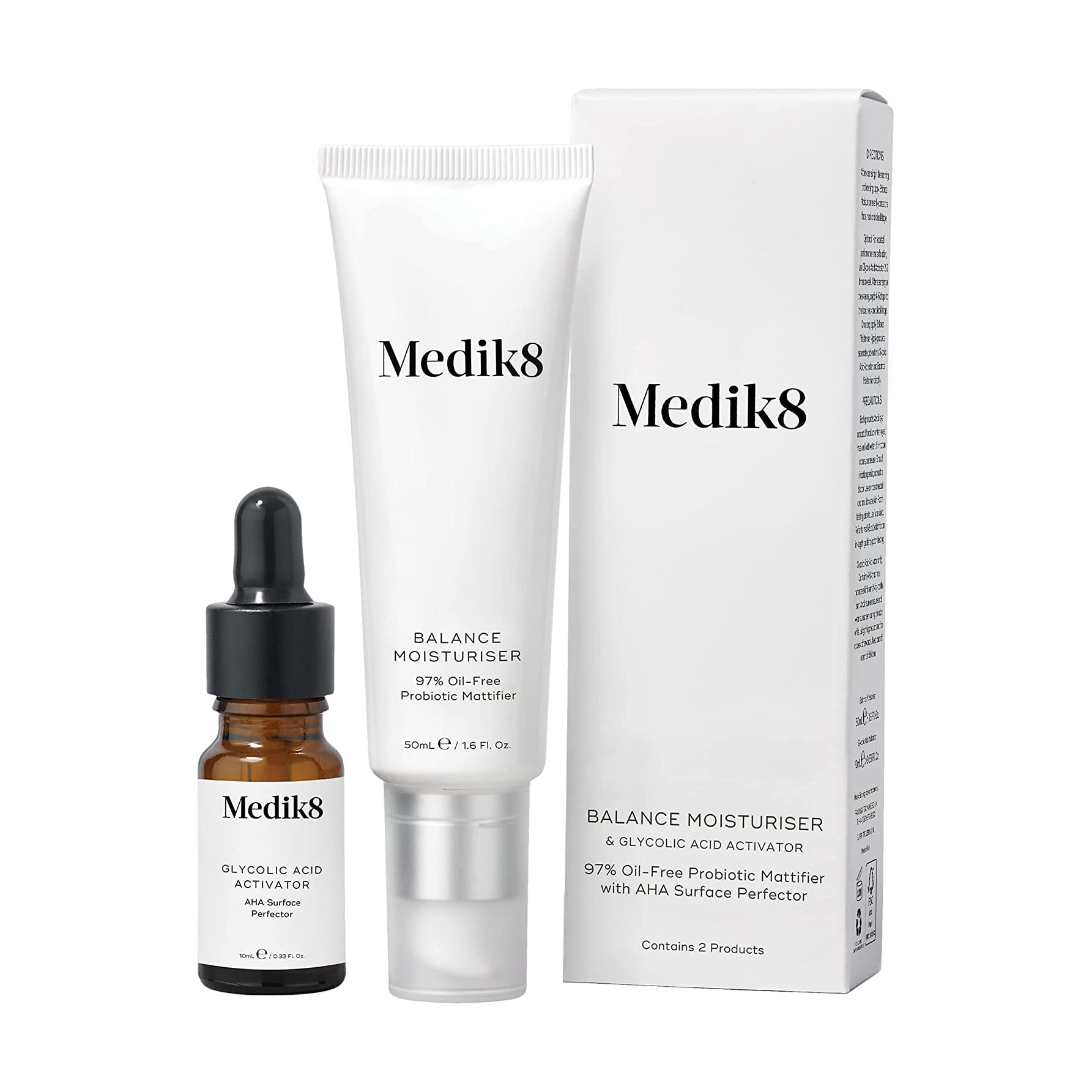 Безолійний зволожувальний крем для обличчя Medik8 Balance Moisturiser with Glycolic Acid Activator з пробіотиками, АНА та матувальною дією, 60 мл
